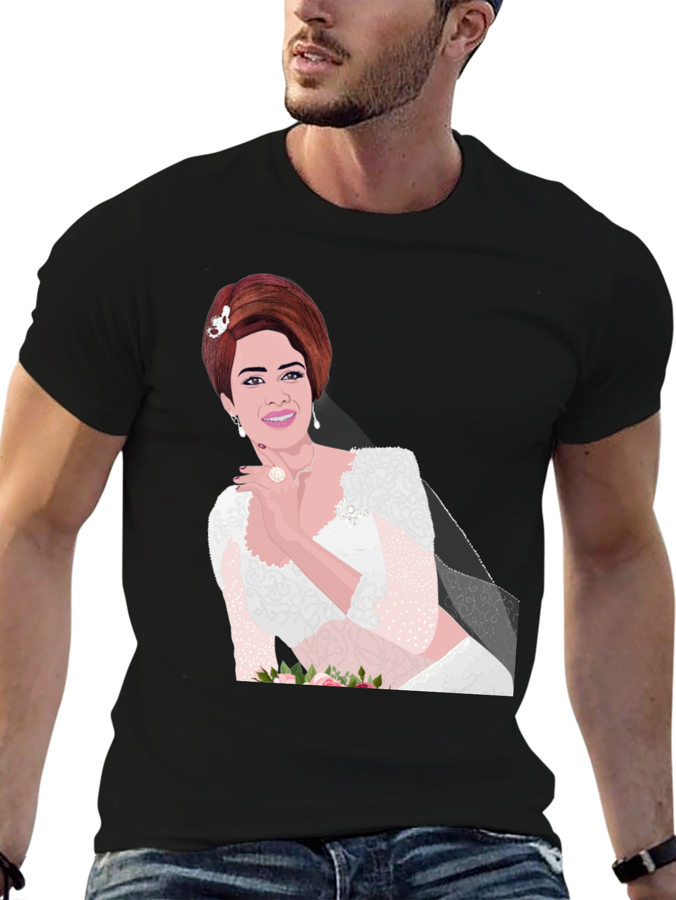 Bride Graphic Tee - Stylish Black Cotton Blend