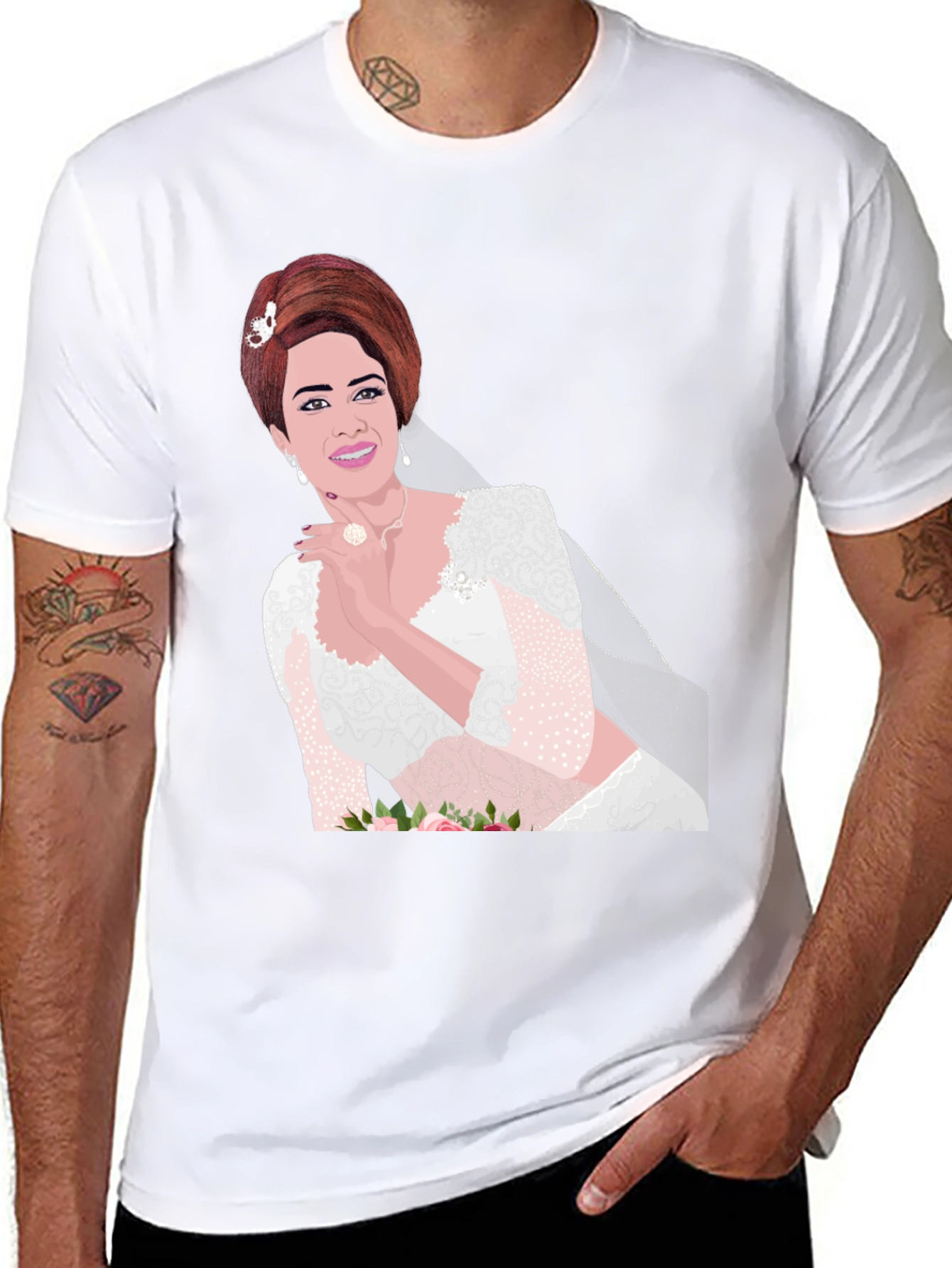 Bride Graphic Tee - Stylish Black Cotton Blend