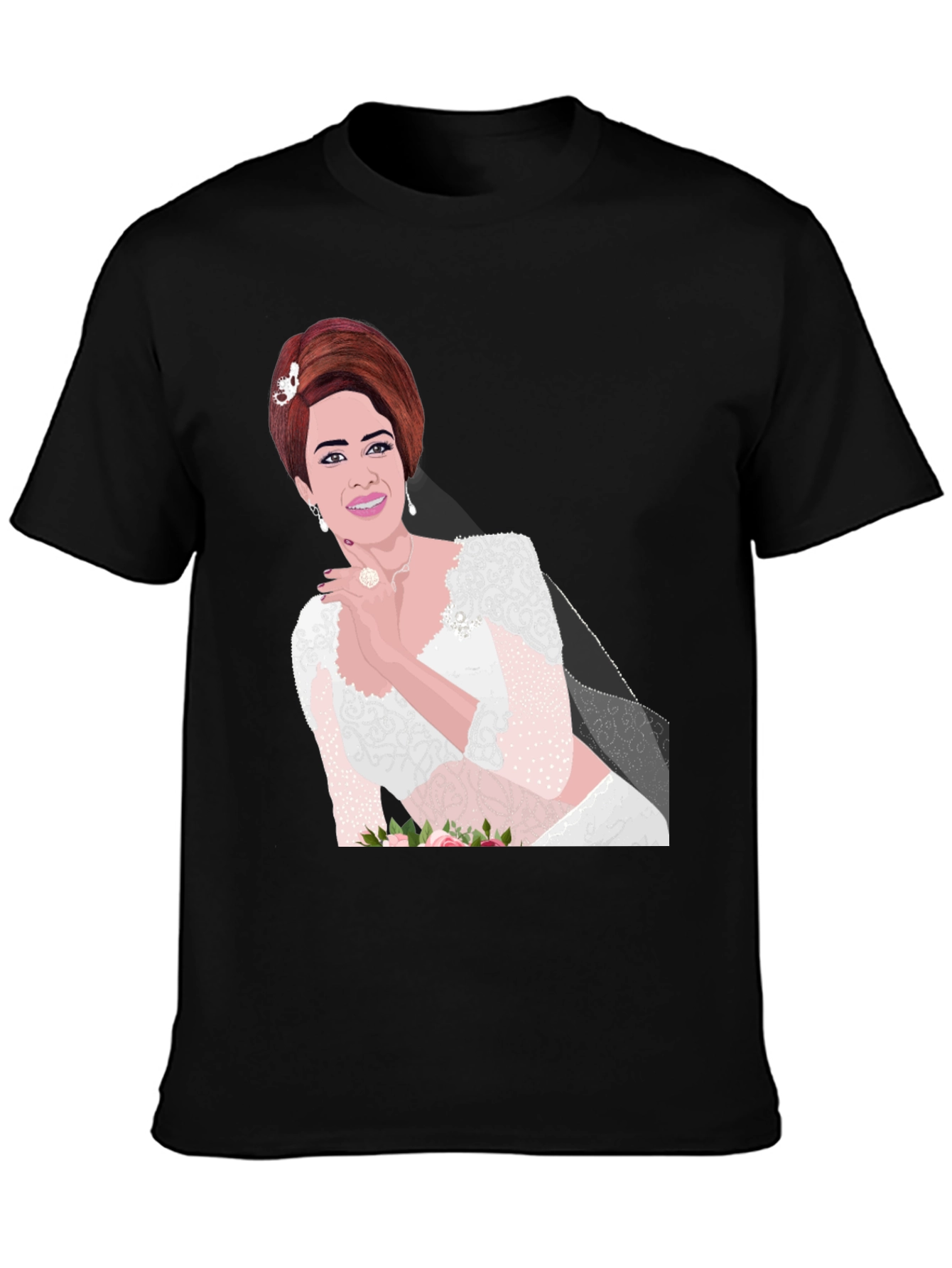Bride Graphic Tee - Stylish Black Cotton Blend