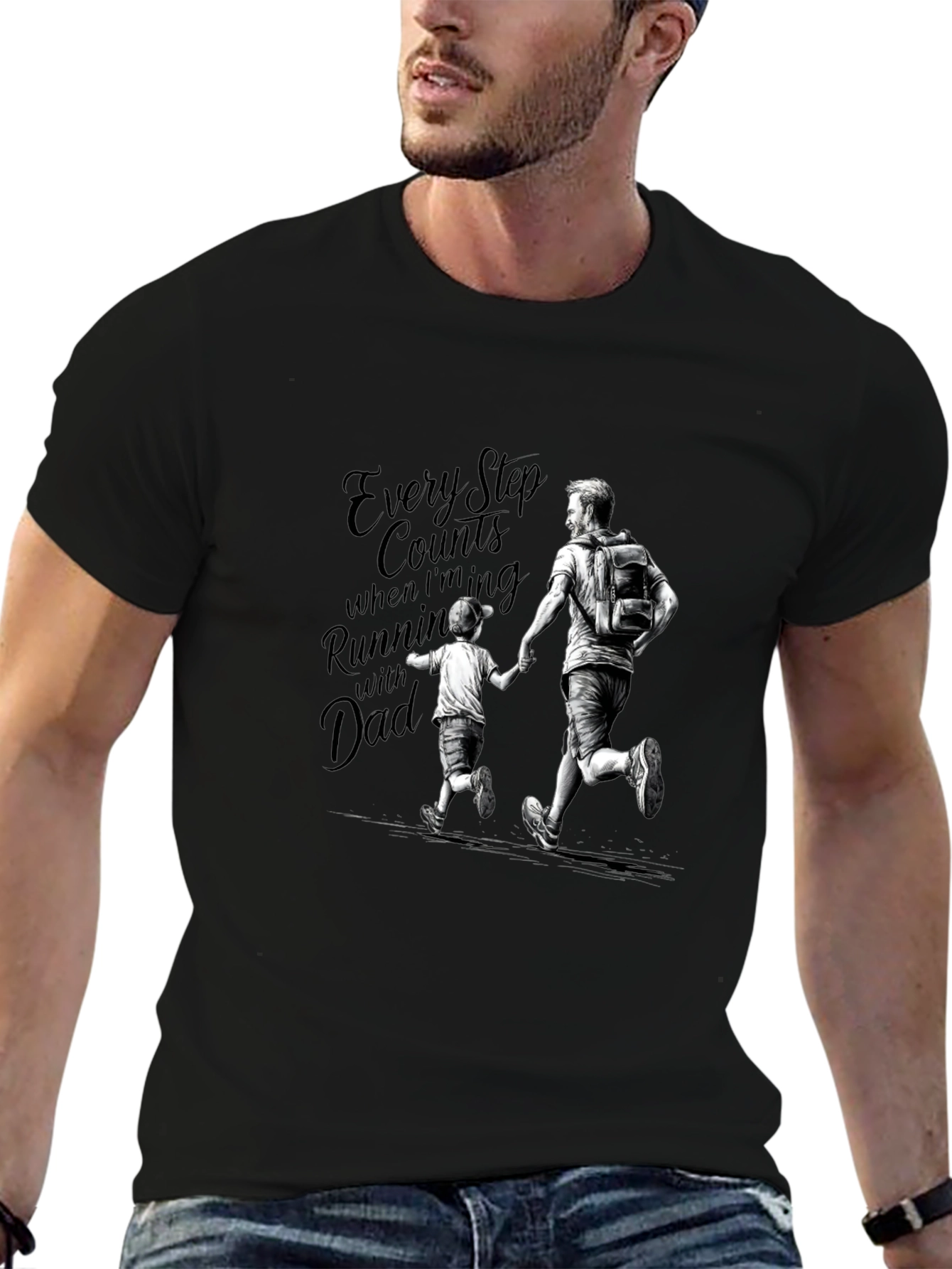 Every Step Counts Running Dad Tee