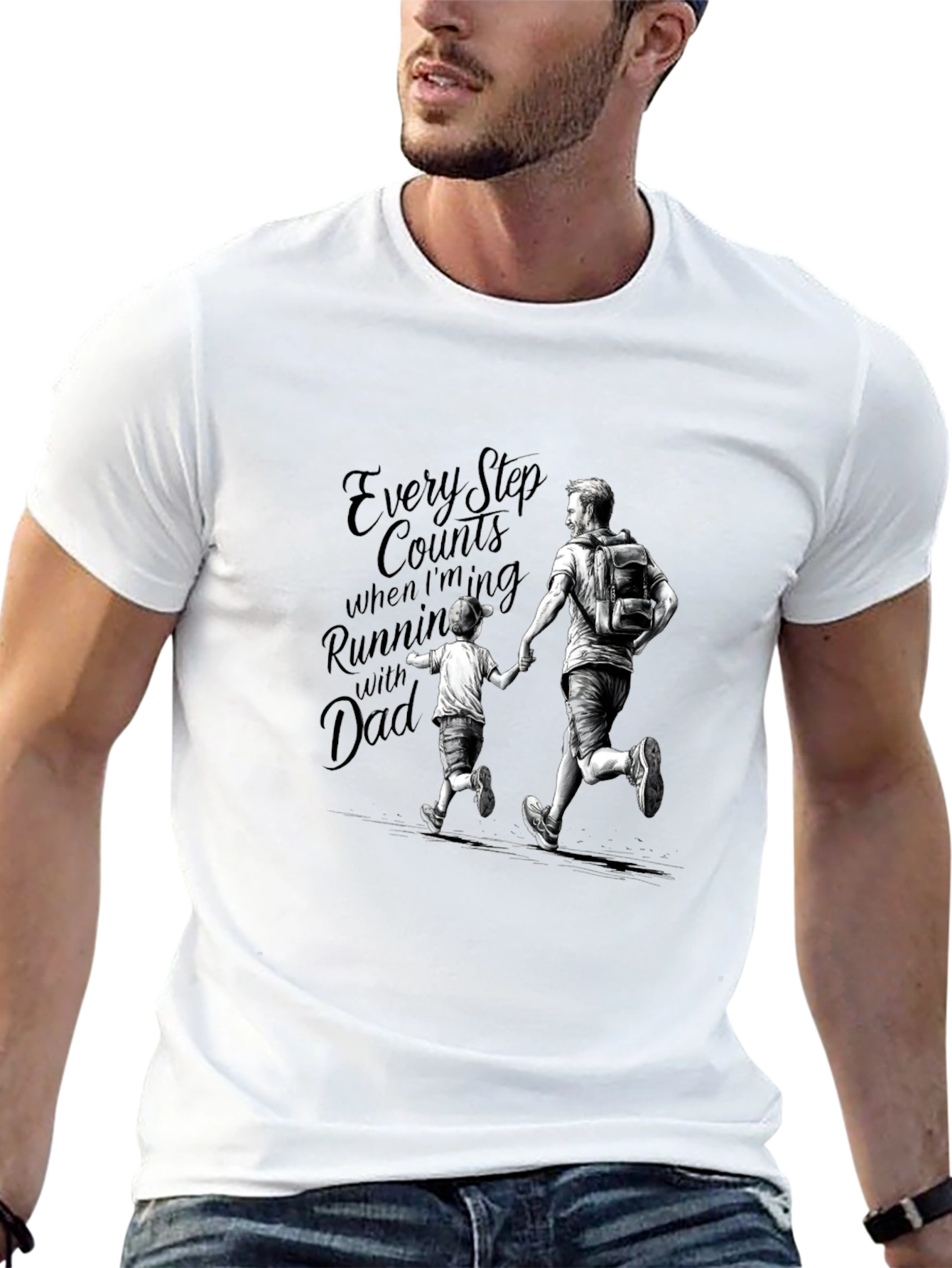 Every Step Counts Running Dad Tee