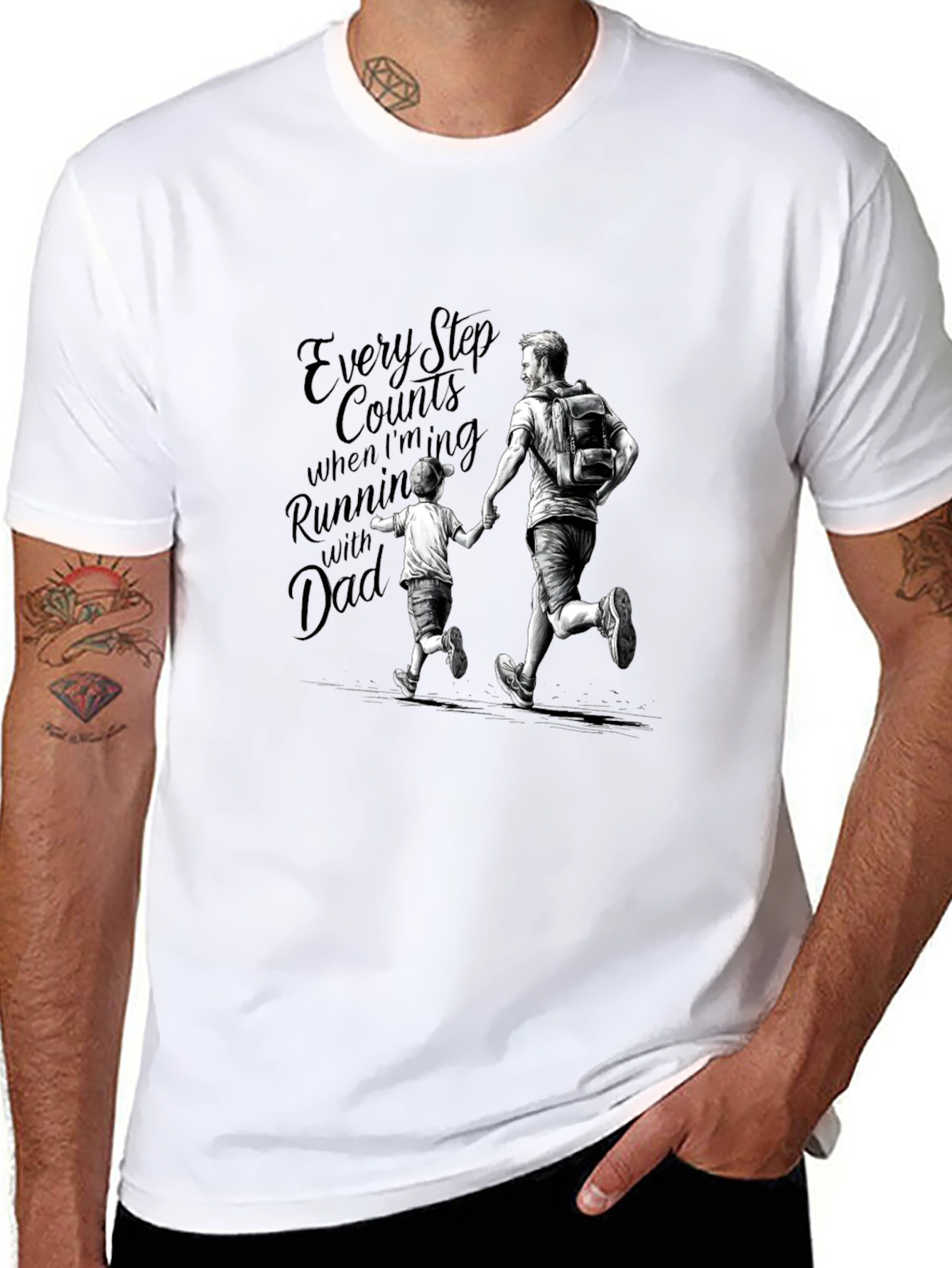 Every Step Counts Running Dad Tee
