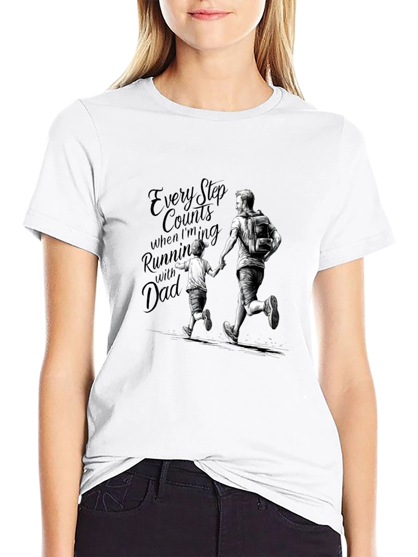 Every Step Counts Running Dad Tee