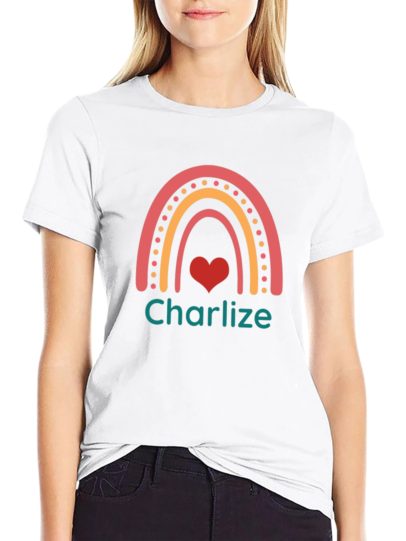 Rainbow Name Heart Custom T-Shirt