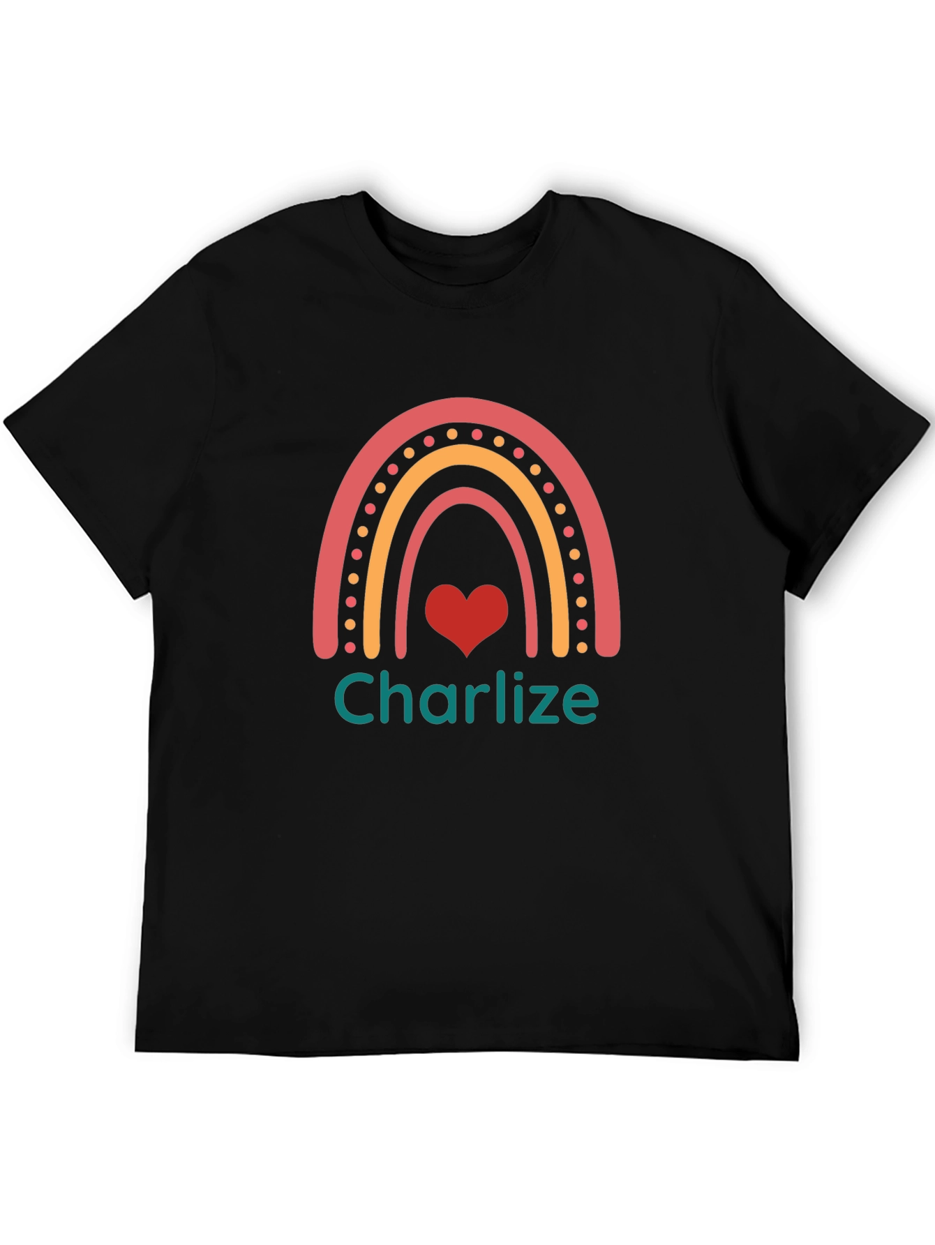 Rainbow Name Heart Custom T-Shirt