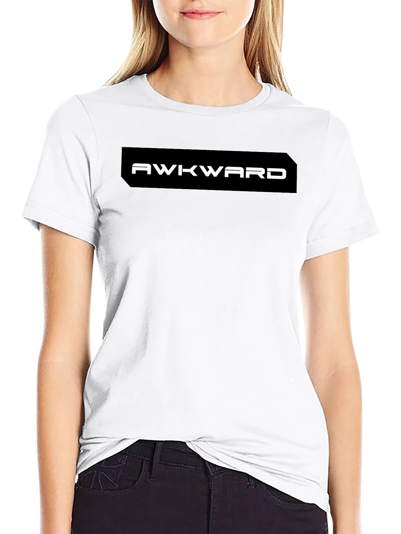 Awkward Graphic Tee - Black Casual T-Shirt