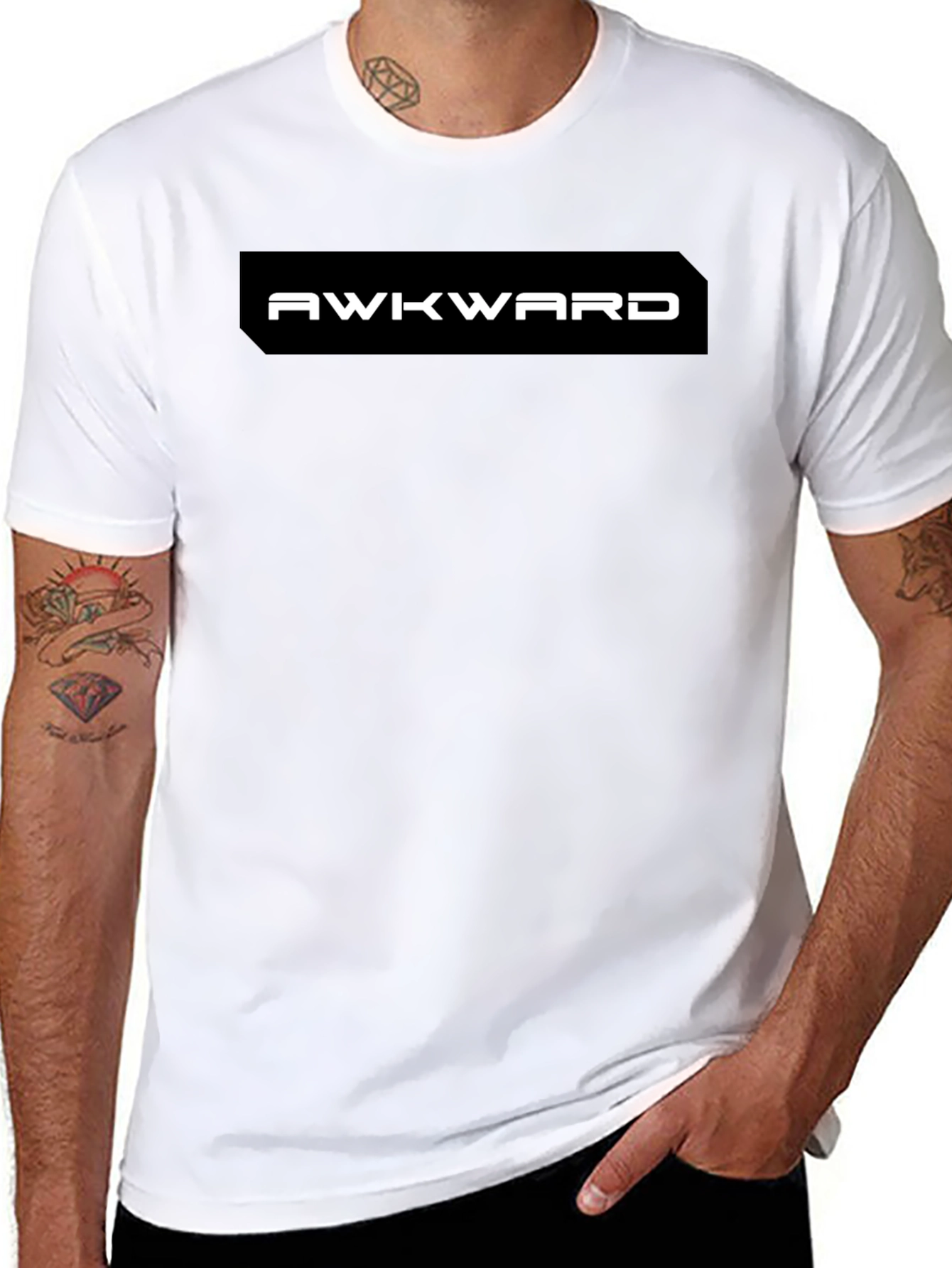 Awkward Graphic Tee - Black Casual T-Shirt