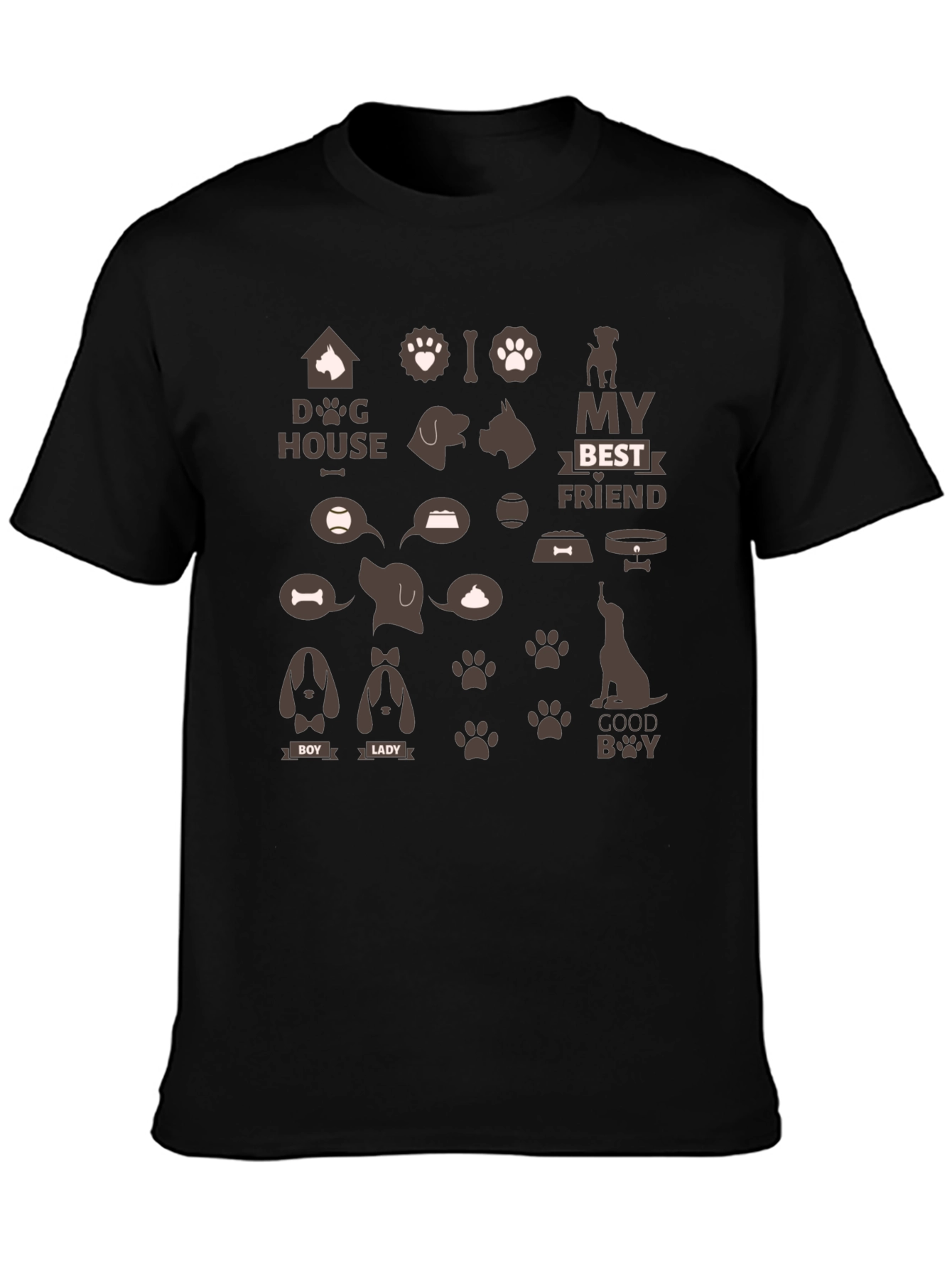 Dog Lovers Black Graphic Tee - Best Friend