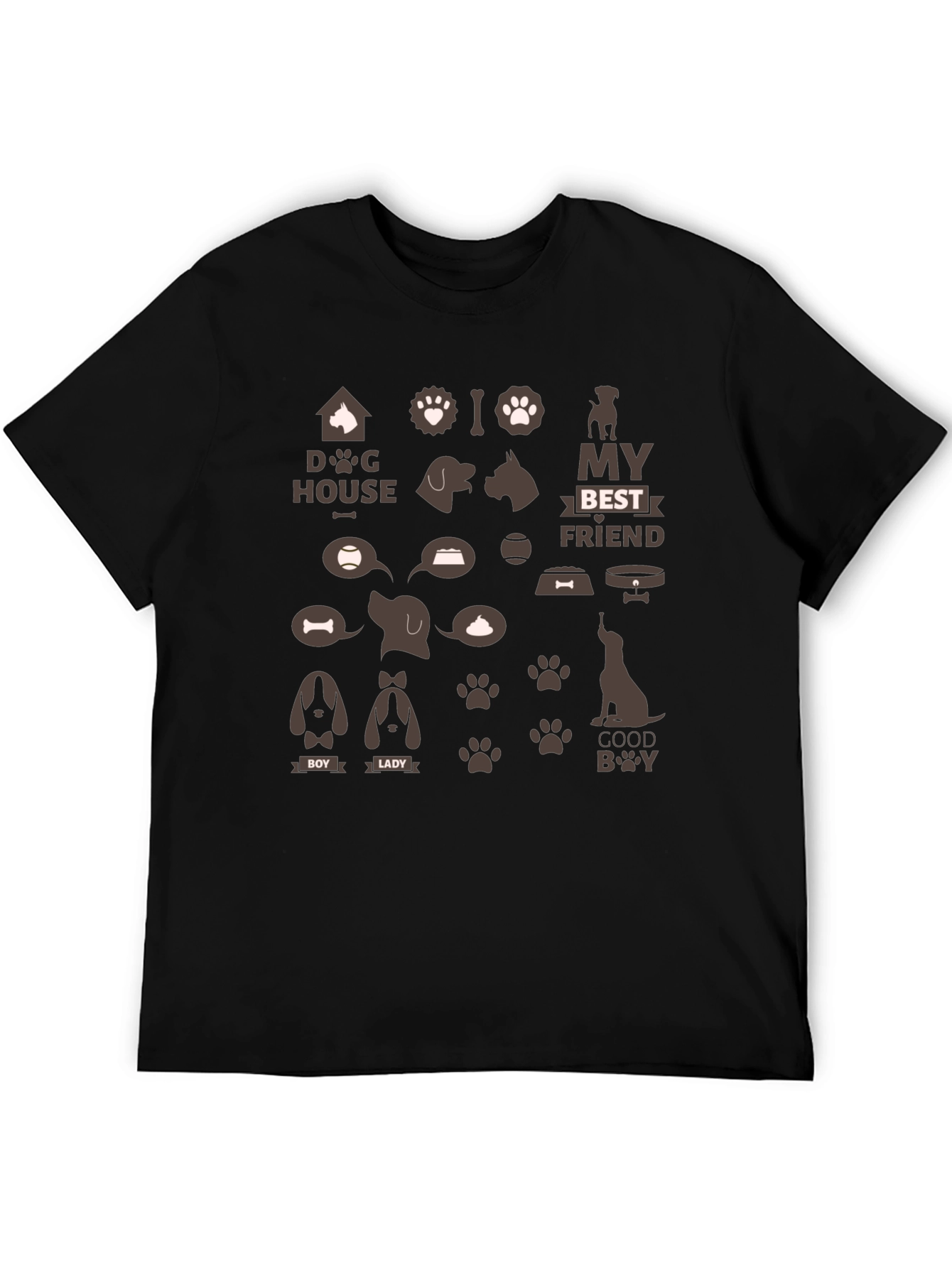 Dog Lovers Black Graphic Tee - Best Friend