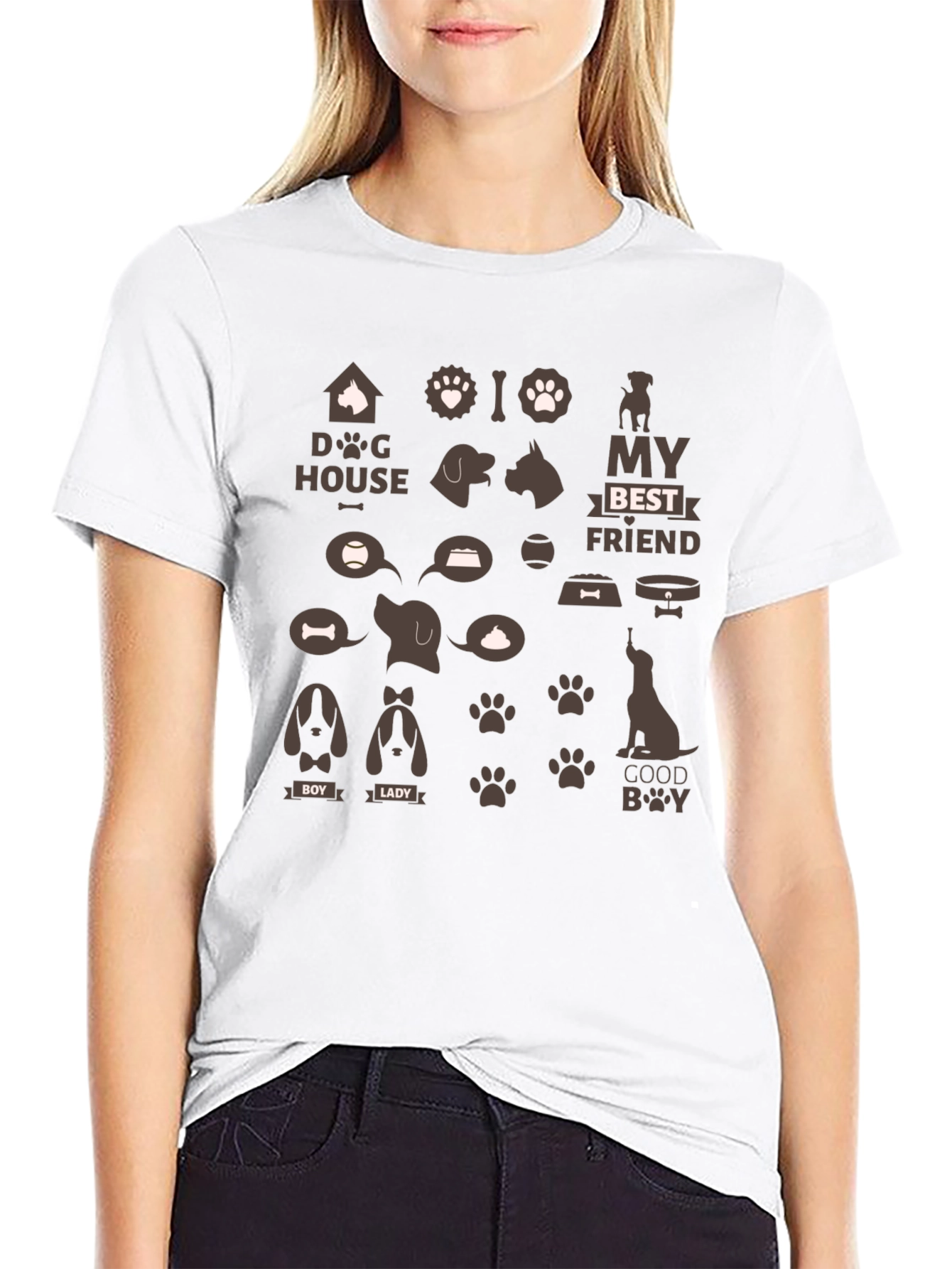 Dog Lovers Black Graphic Tee - Best Friend