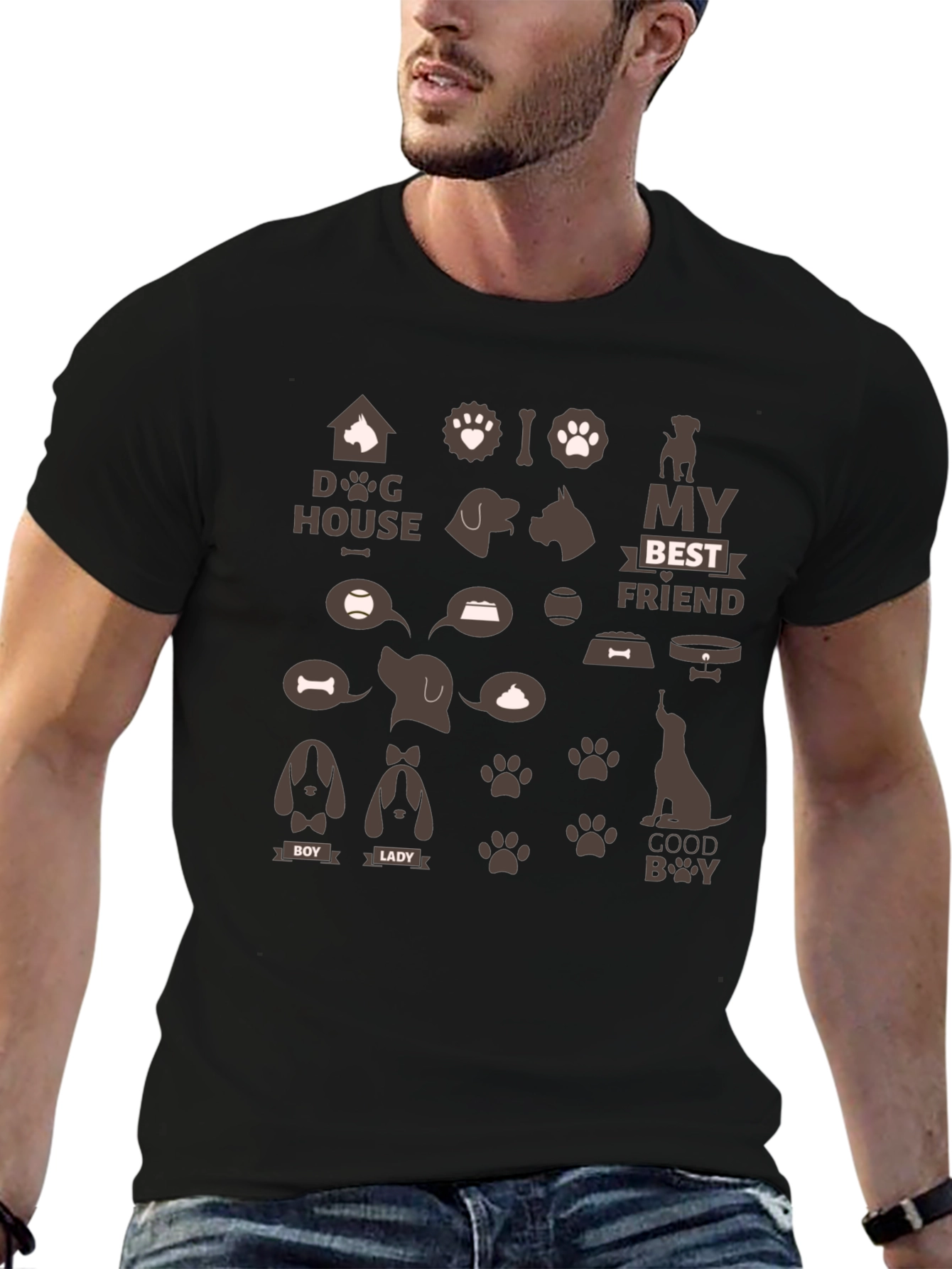 Dog Lovers Black Graphic Tee - Best Friend