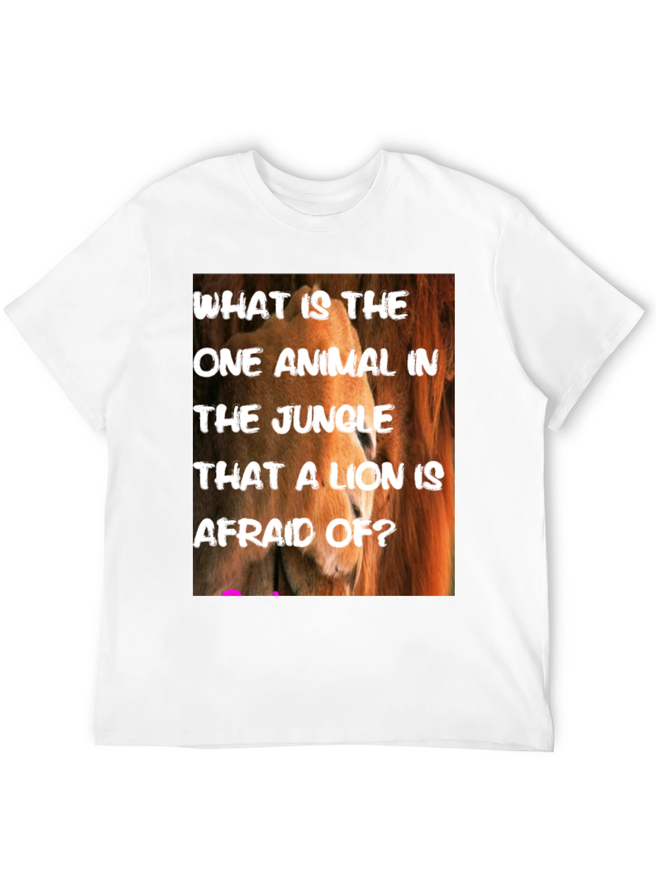 Lion Riddle Graphic Tee - Jungle Humor T-Shirt