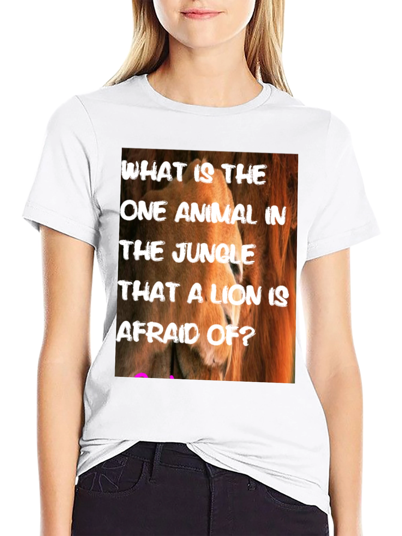 Lion Riddle Graphic Tee - Jungle Humor T-Shirt