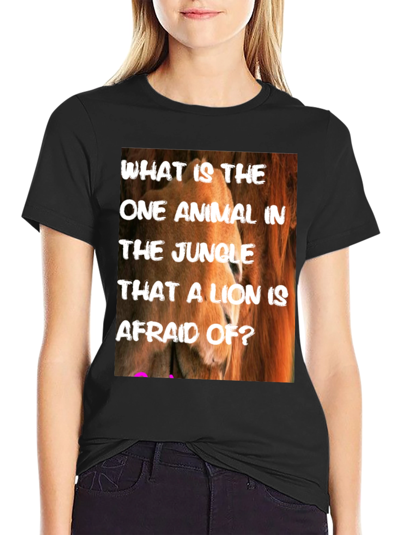 Lion Riddle Graphic Tee - Jungle Humor T-Shirt
