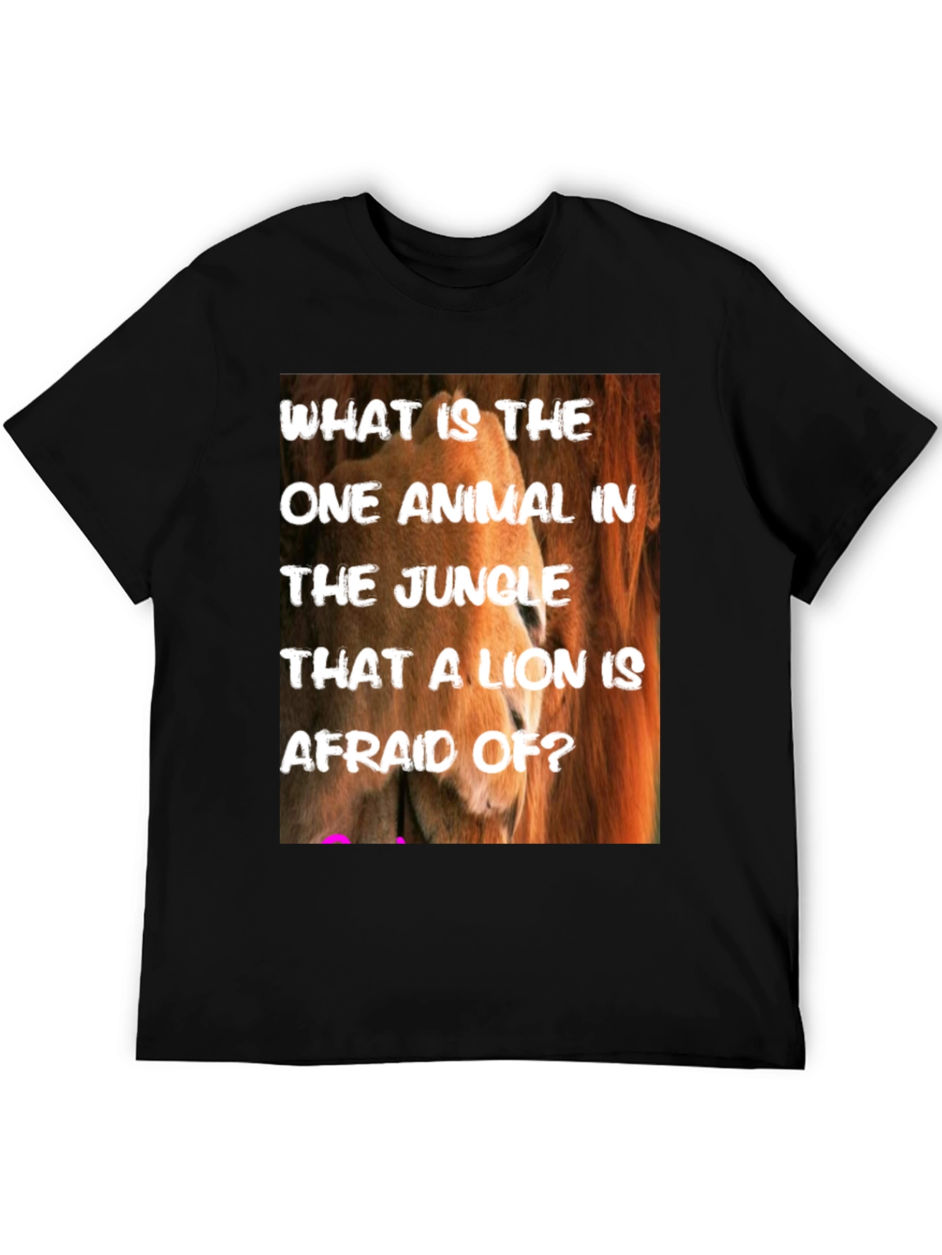 Lion Riddle Graphic Tee - Jungle Humor T-Shirt