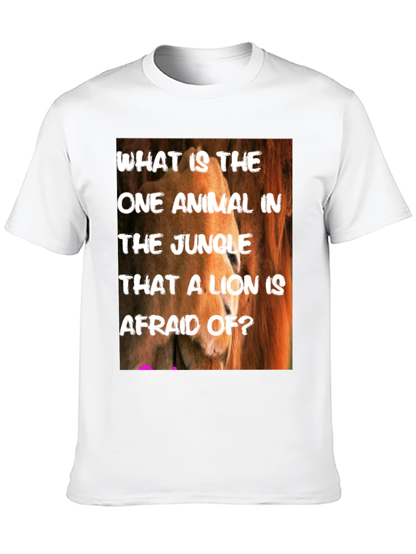 Lion Riddle Graphic Tee - Jungle Humor T-Shirt