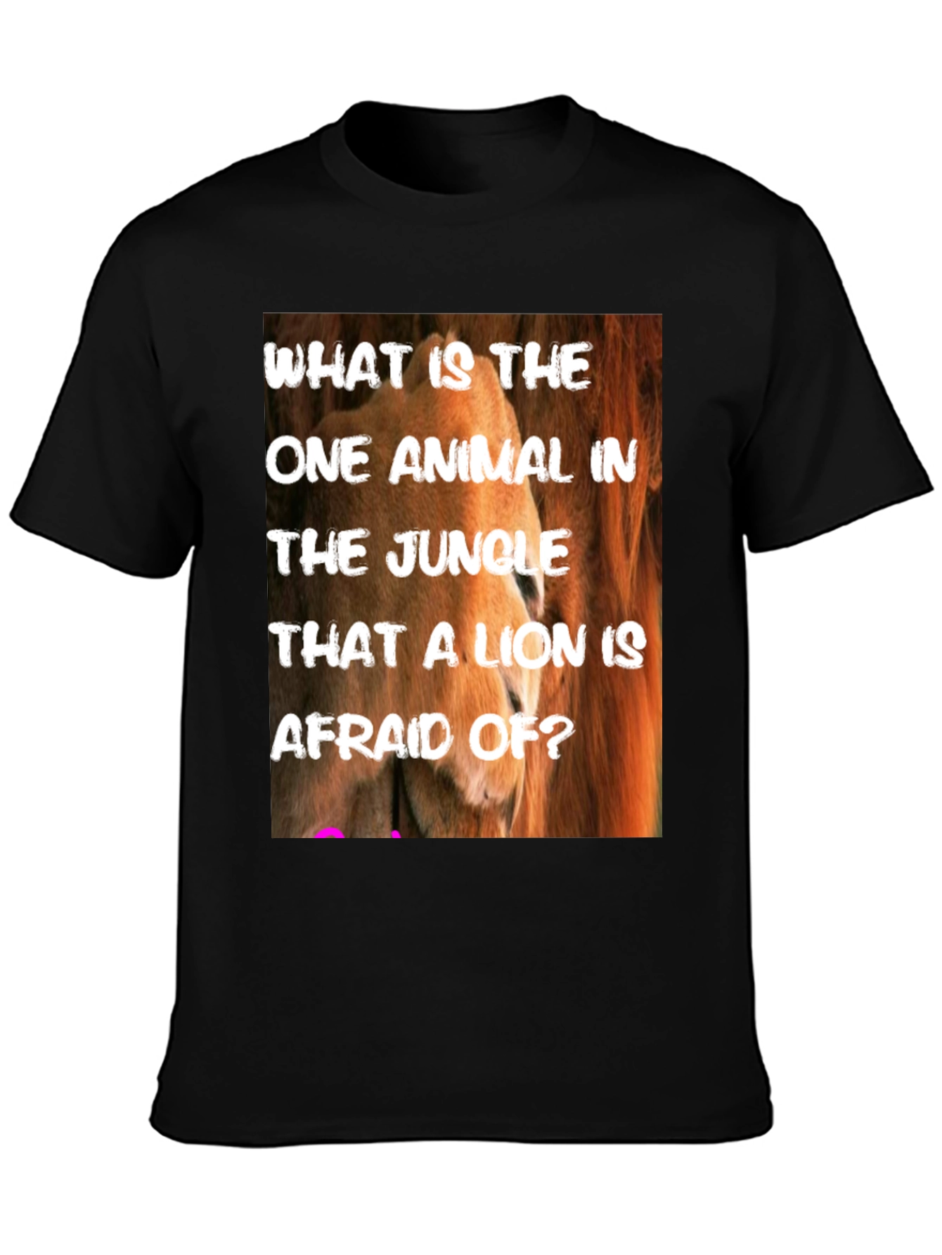Lion Riddle Graphic Tee - Jungle Humor T-Shirt
