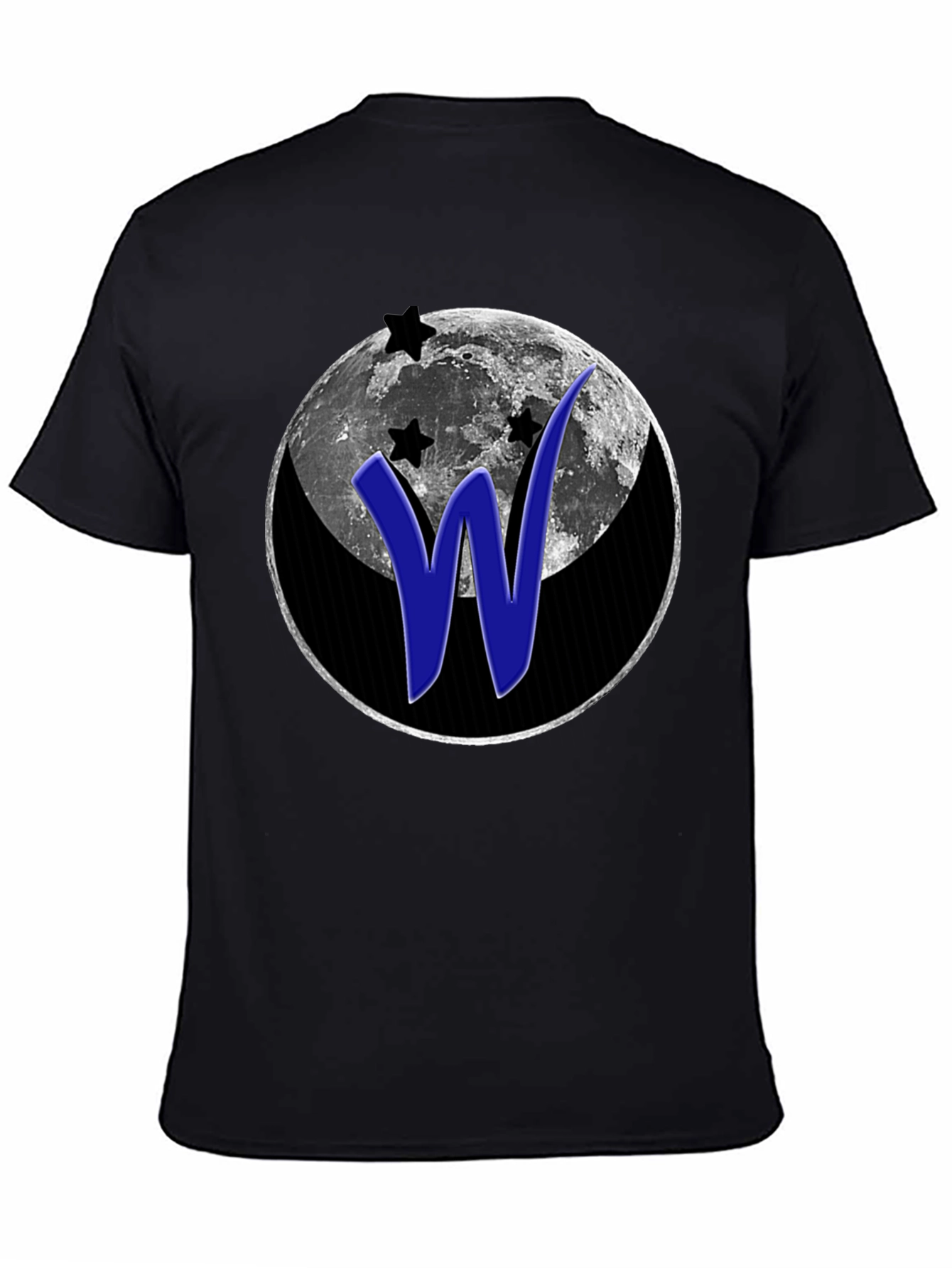 Moon & Stars W Graphic Black T-Shirt