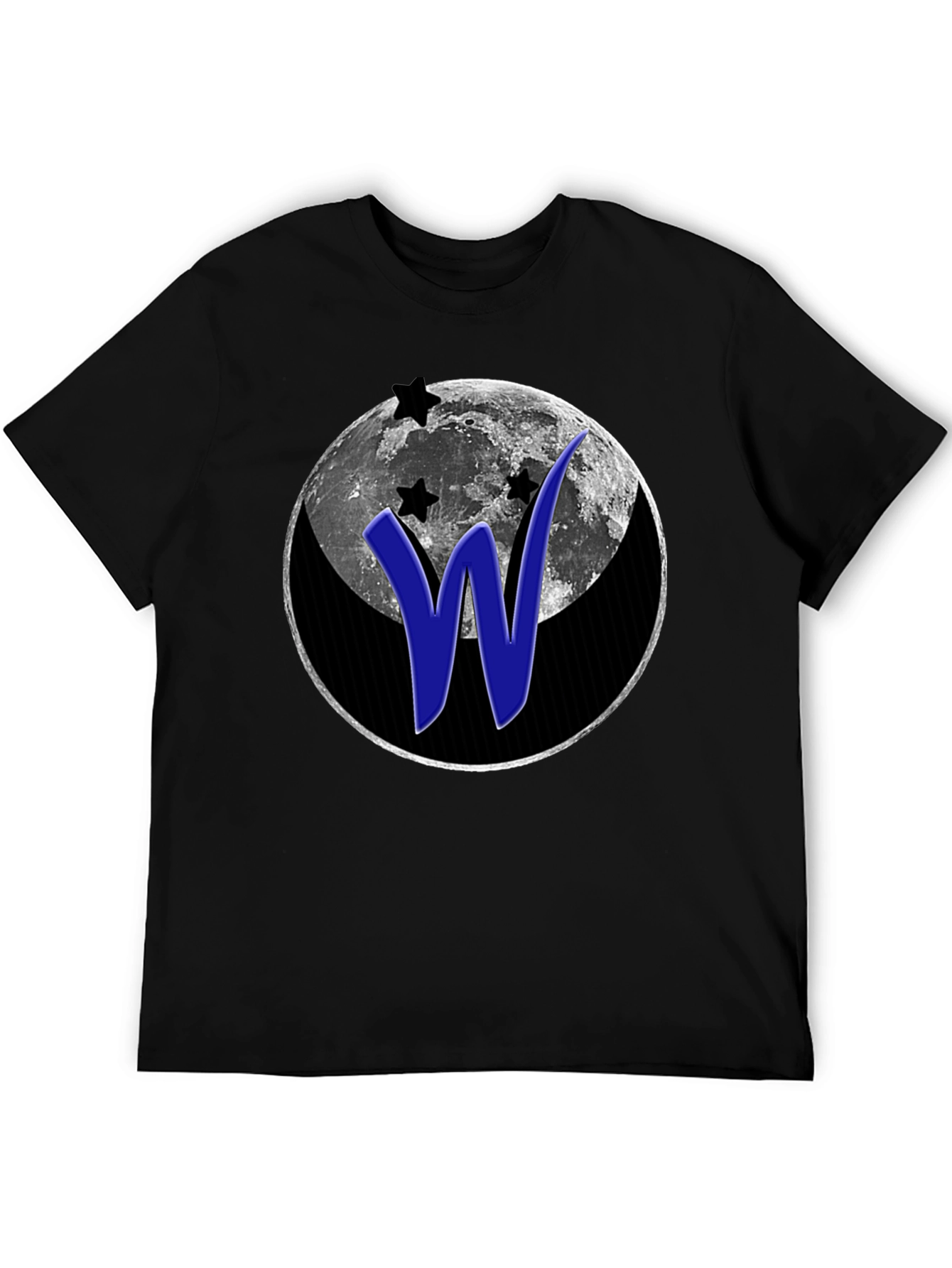 Moon & Stars W Graphic Black T-Shirt