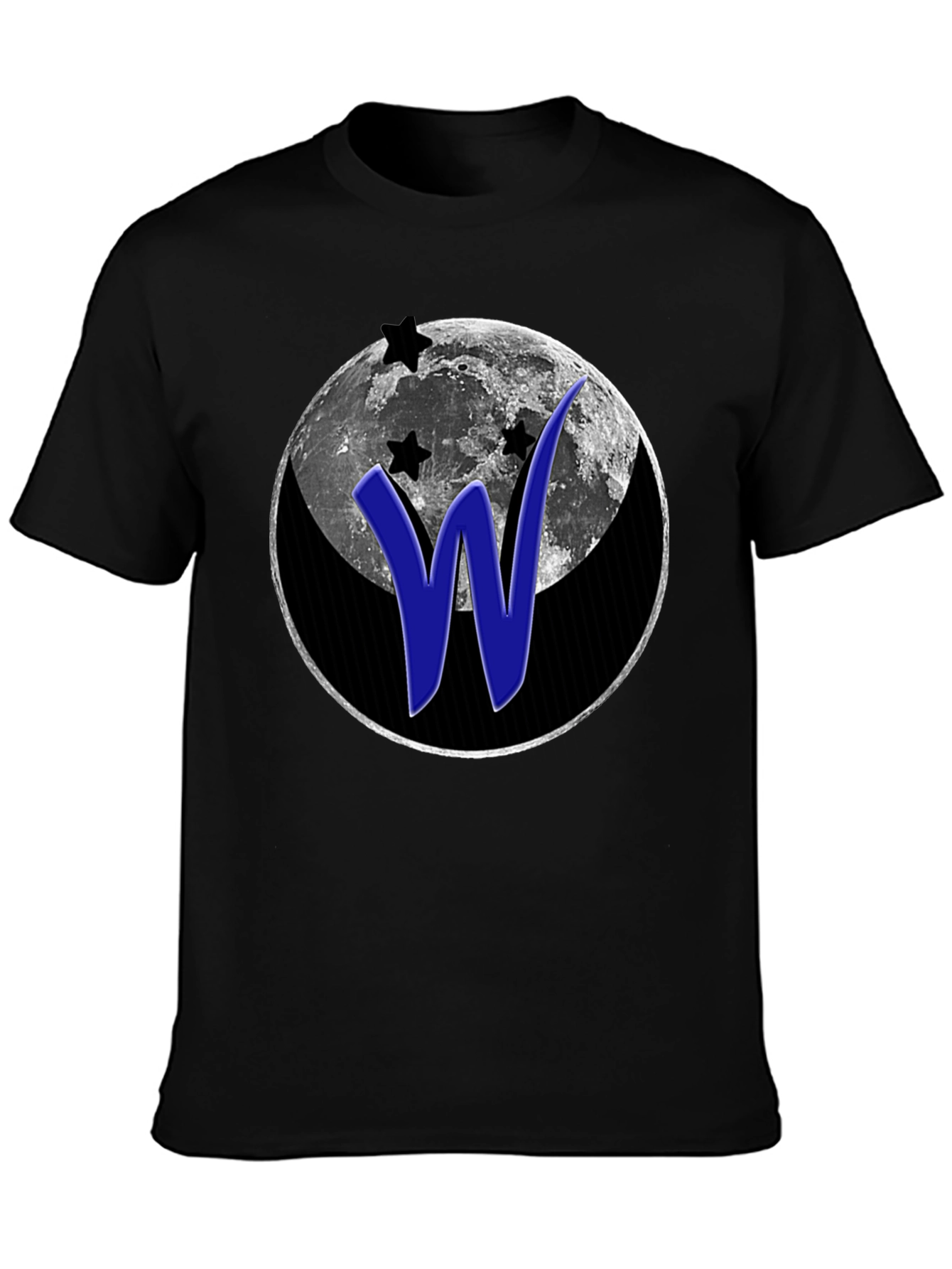 Moon & Stars W Graphic Black T-Shirt
