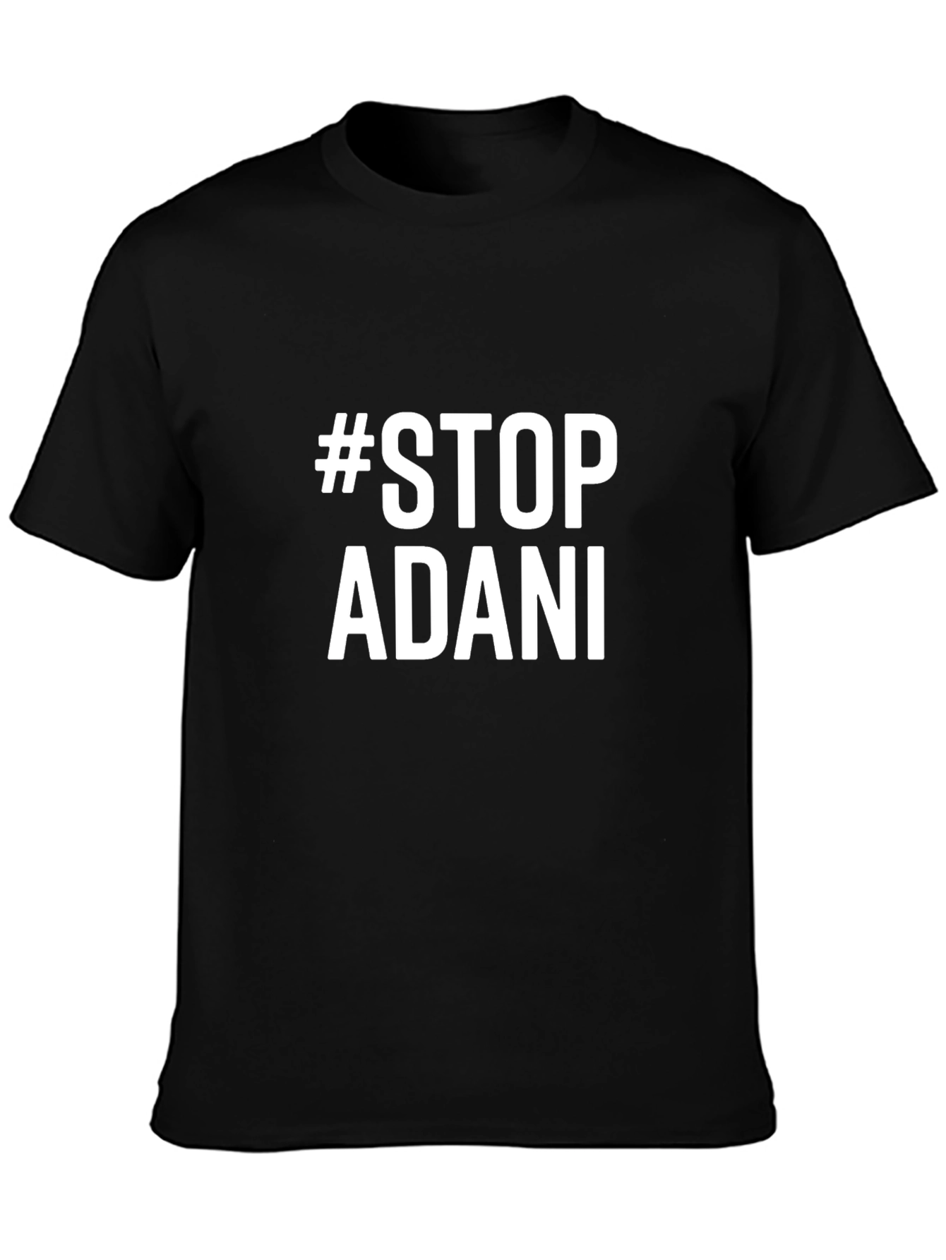 #StopAdani Activist Black Cotton T-Shirt - Mens