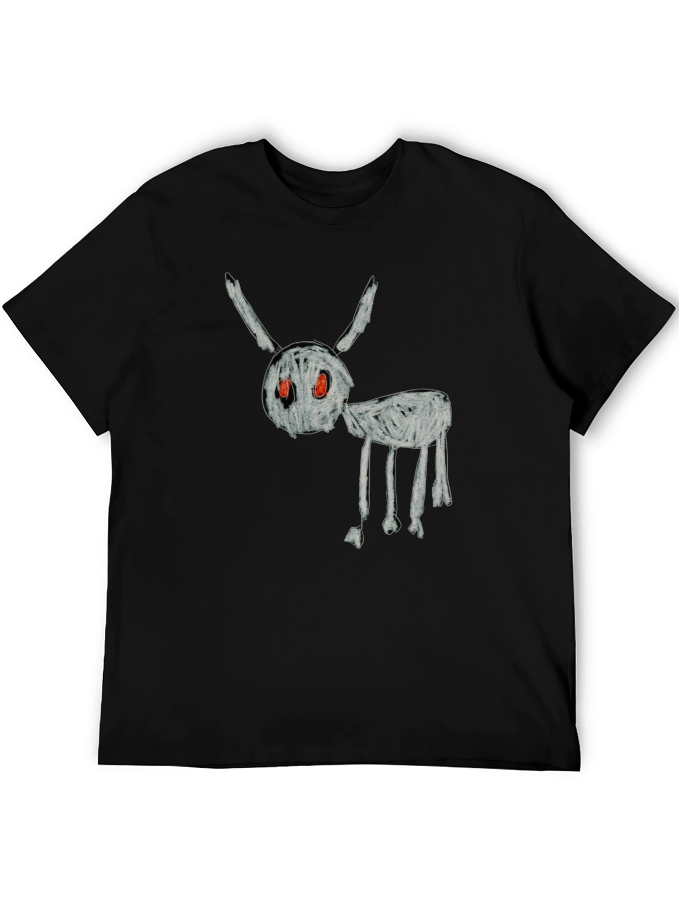 Unique Black T-Shirt with Sketchy Creature Design