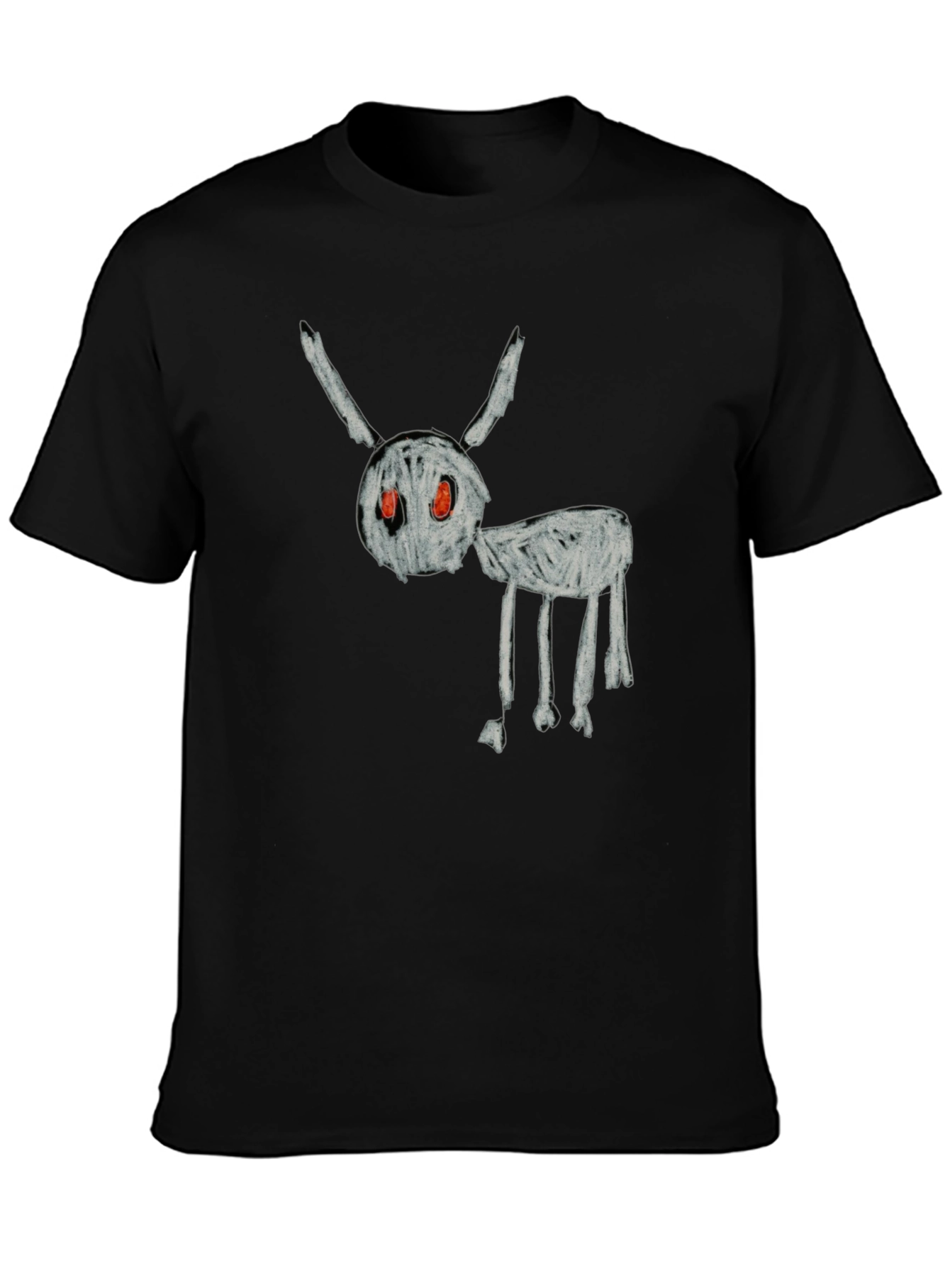 Unique Black T-Shirt with Sketchy Creature Design