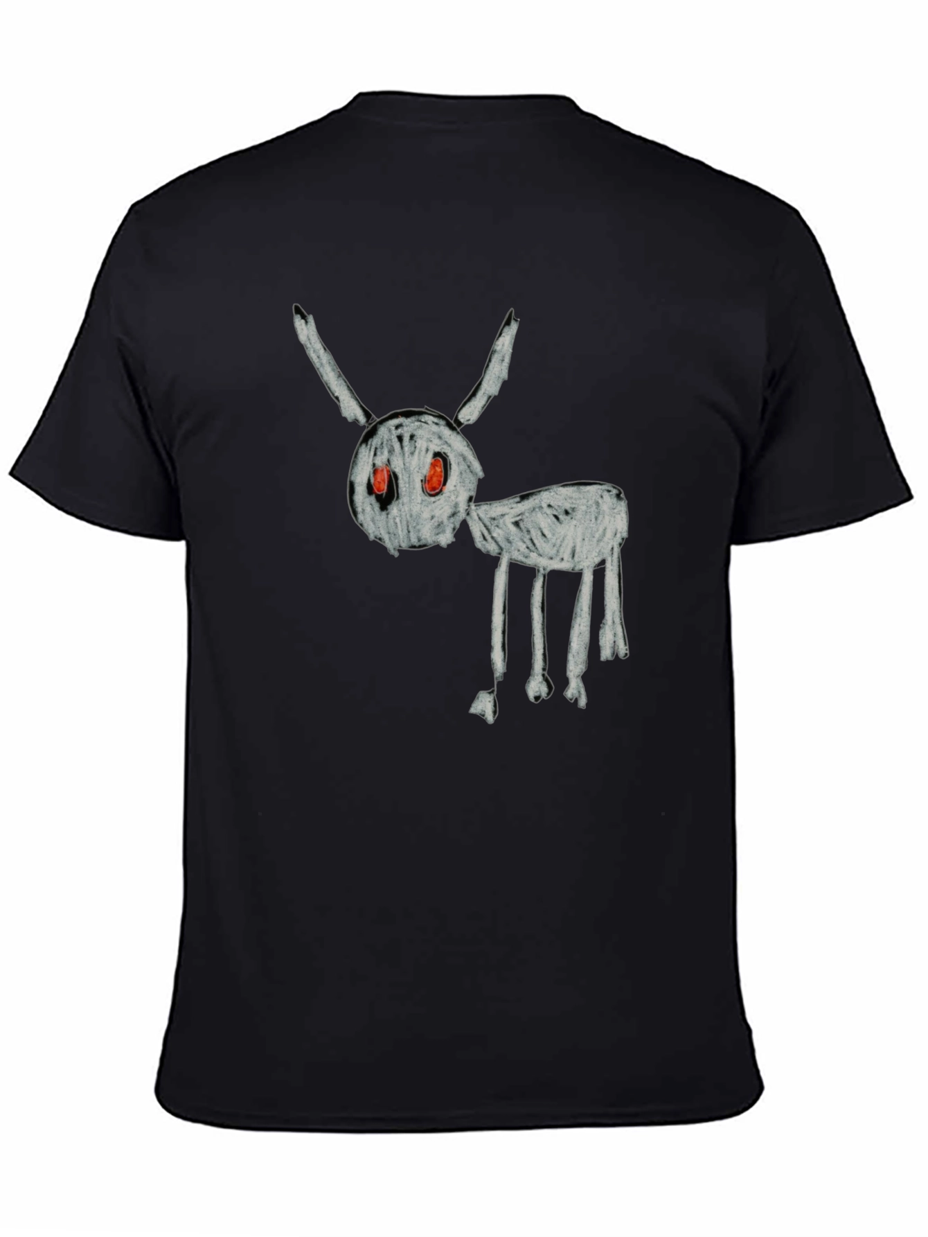 Unique Black T-Shirt with Sketchy Creature Design