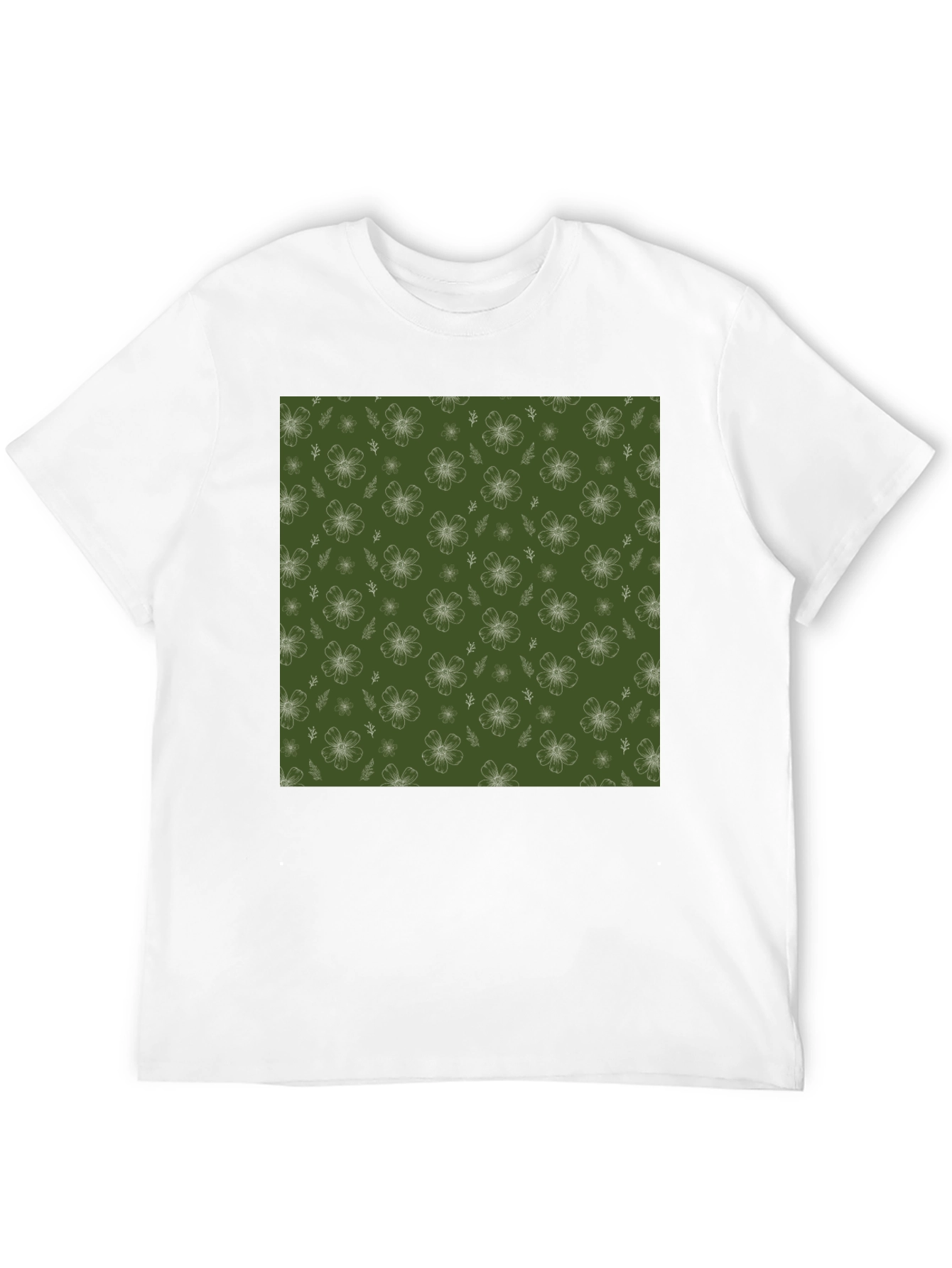 Floral Pattern Black T-Shirt
