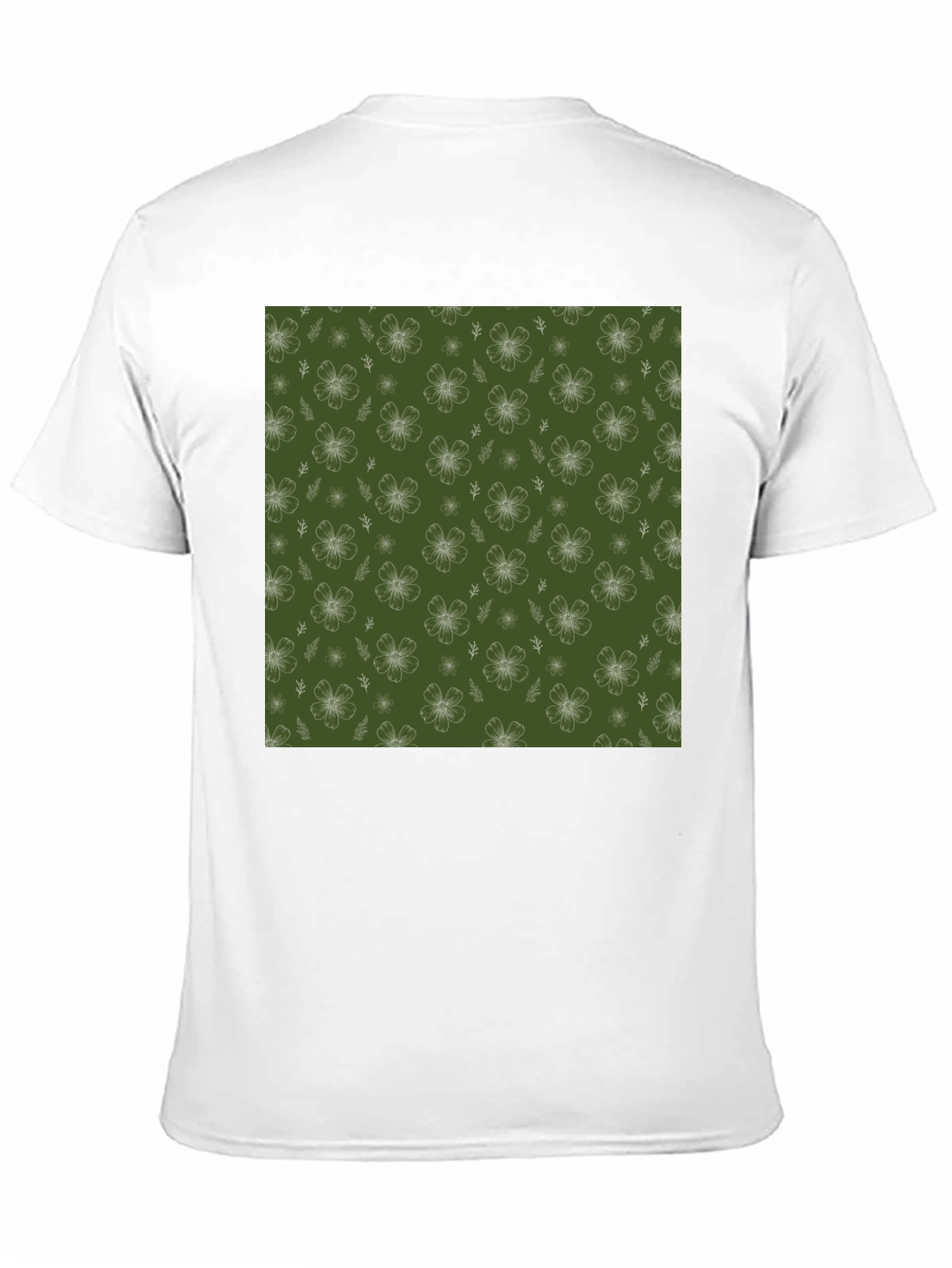Floral Pattern Black T-Shirt