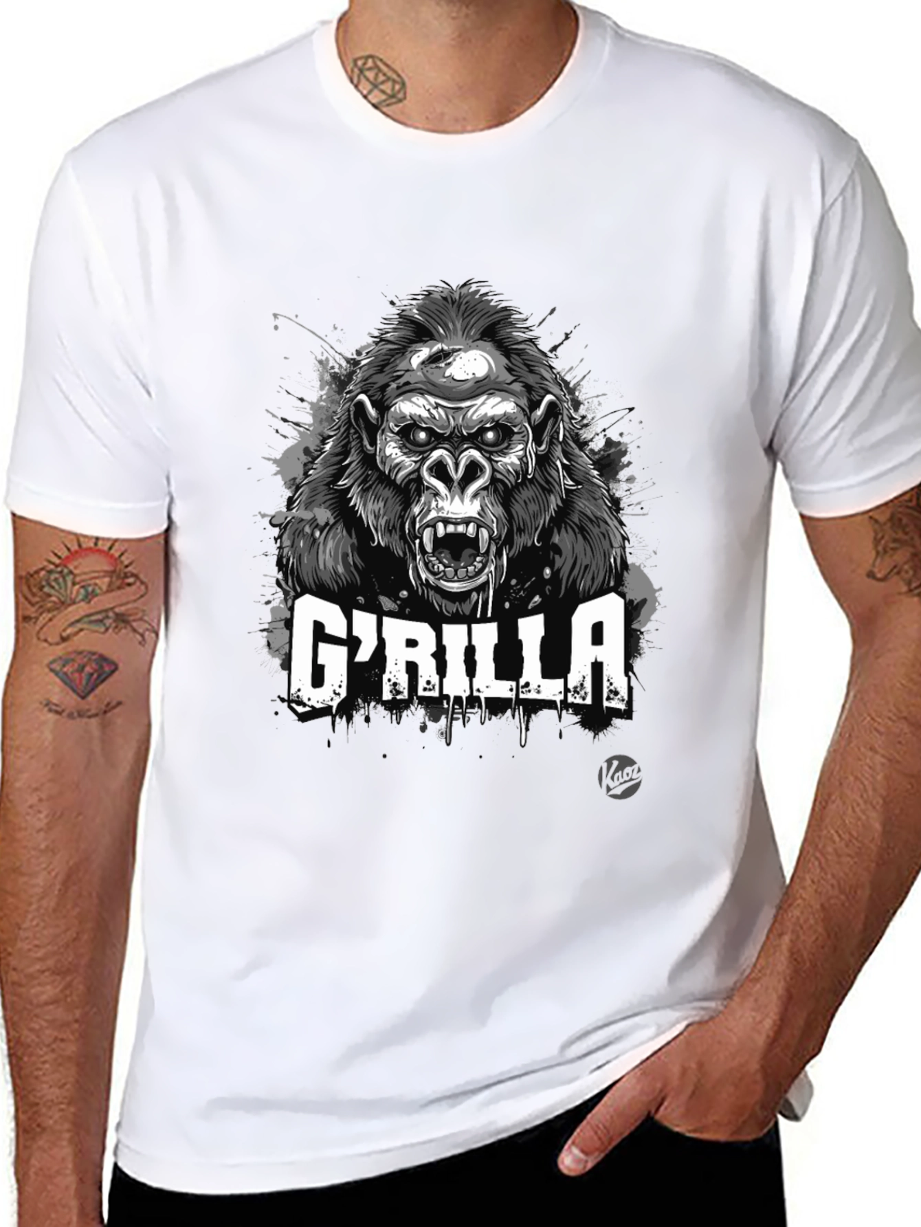 GRILLA Graphic Print Black T-Shirt