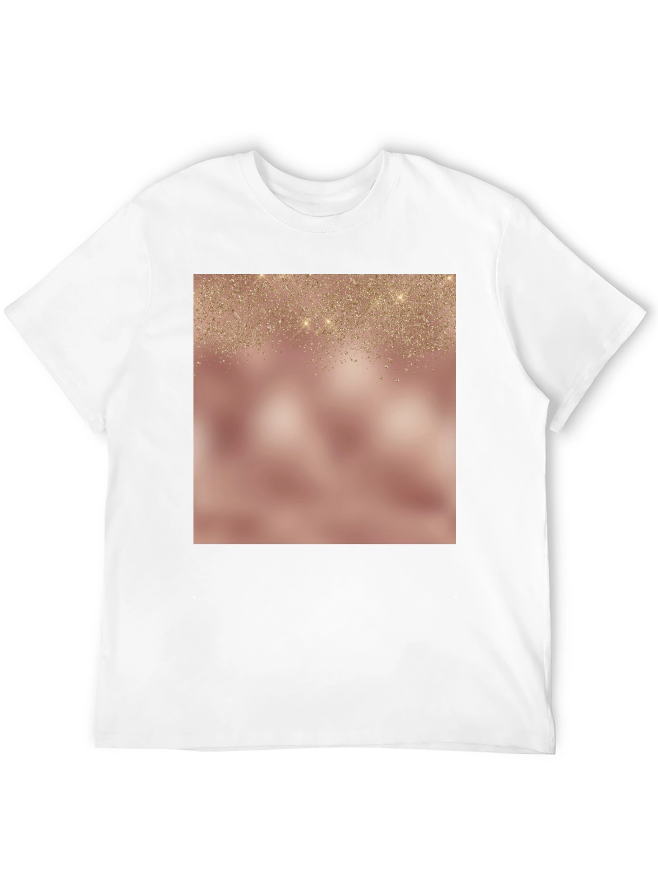 Elegant Glitter Overlay Black T-Shirt