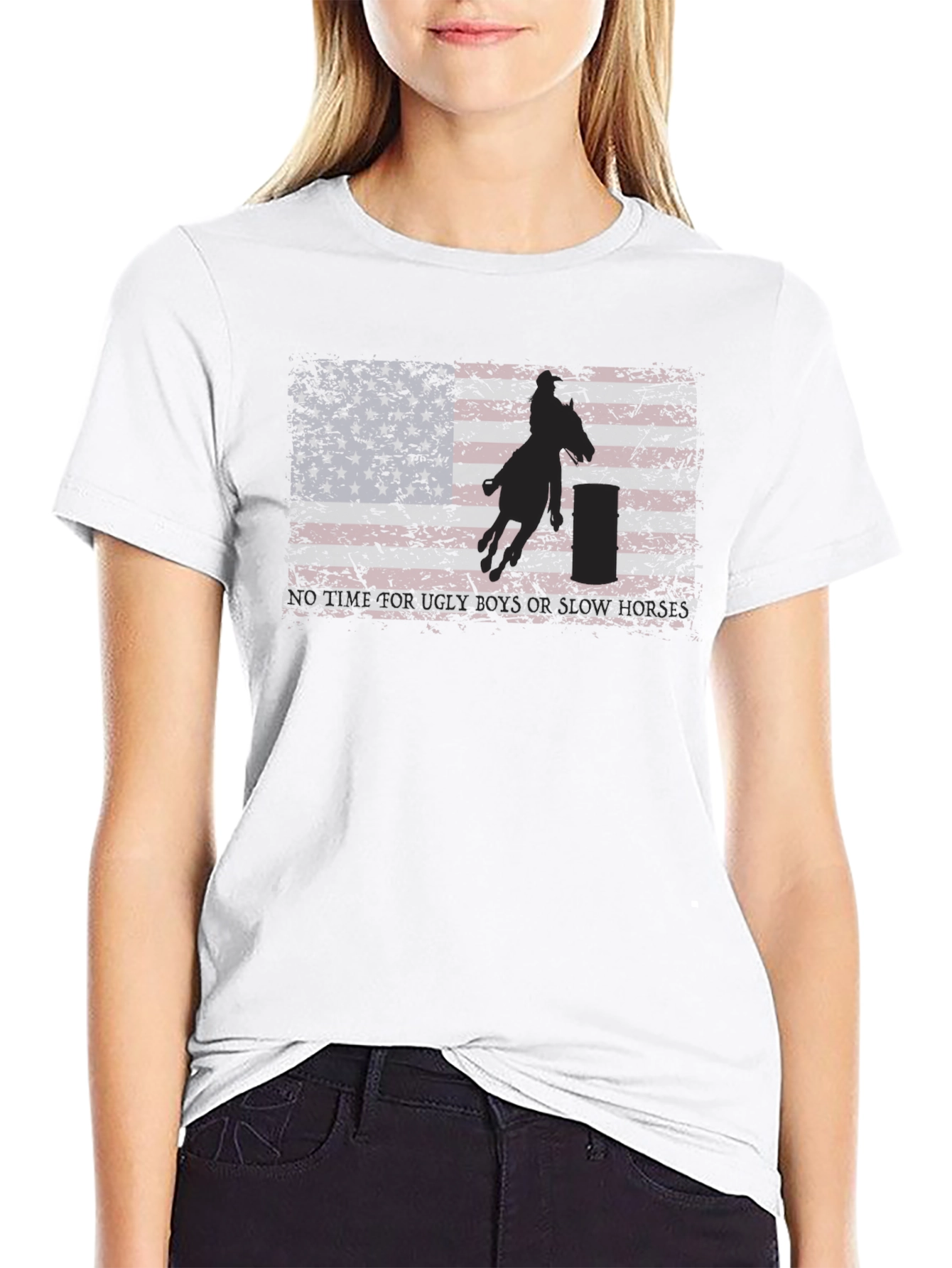 American Flag Barrel Racing Graphic Tee