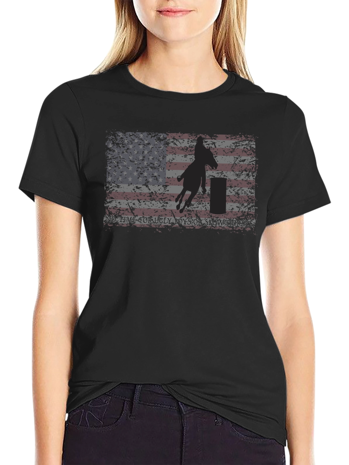 American Flag Barrel Racing Graphic Tee