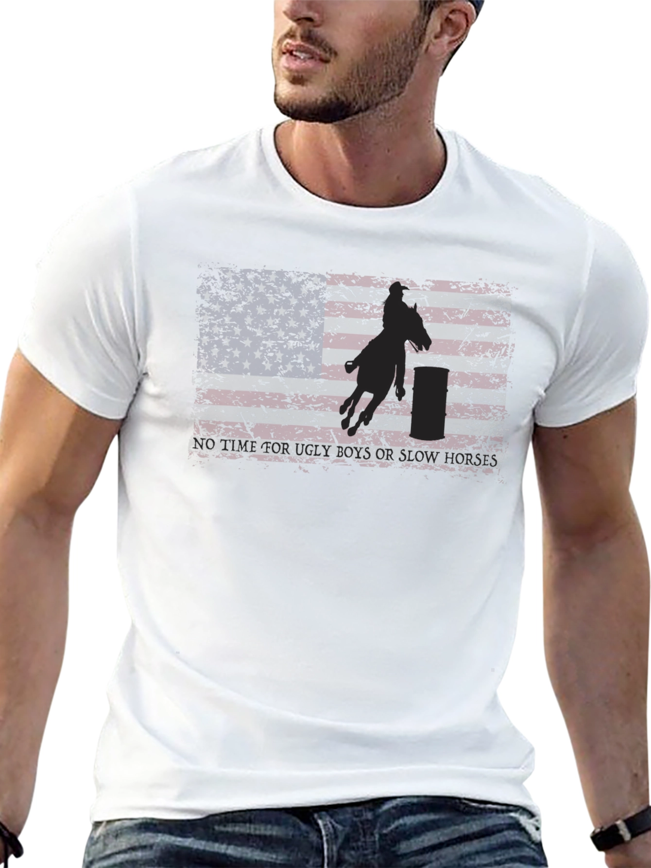 American Flag Barrel Racing Graphic Tee