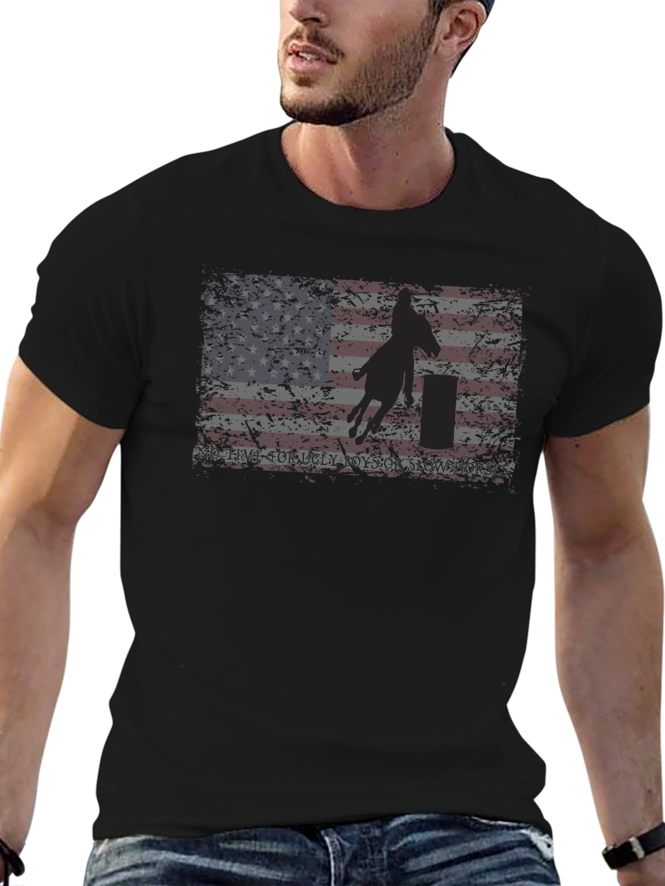 American Flag Barrel Racing Graphic Tee