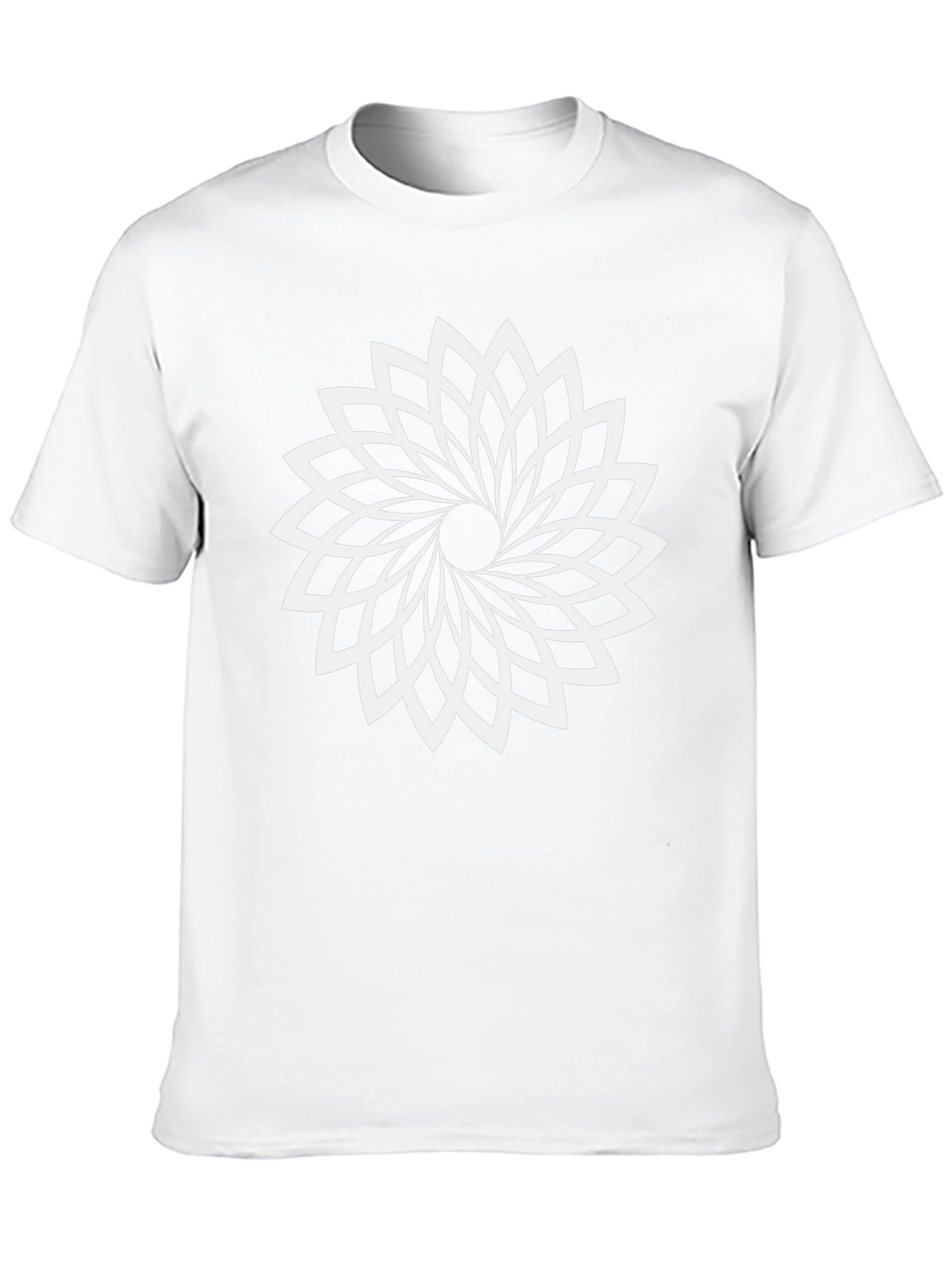 Geometric Floral T-Shirt - Modern Design in Black
