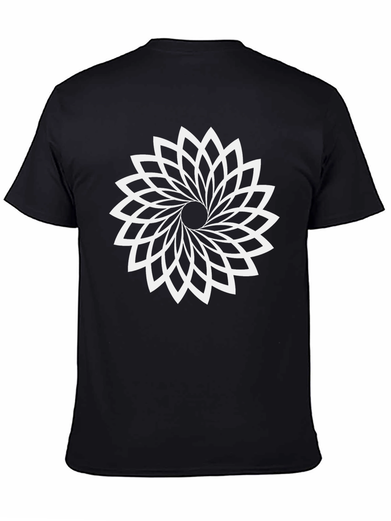 Geometric Floral T-Shirt - Modern Design in Black