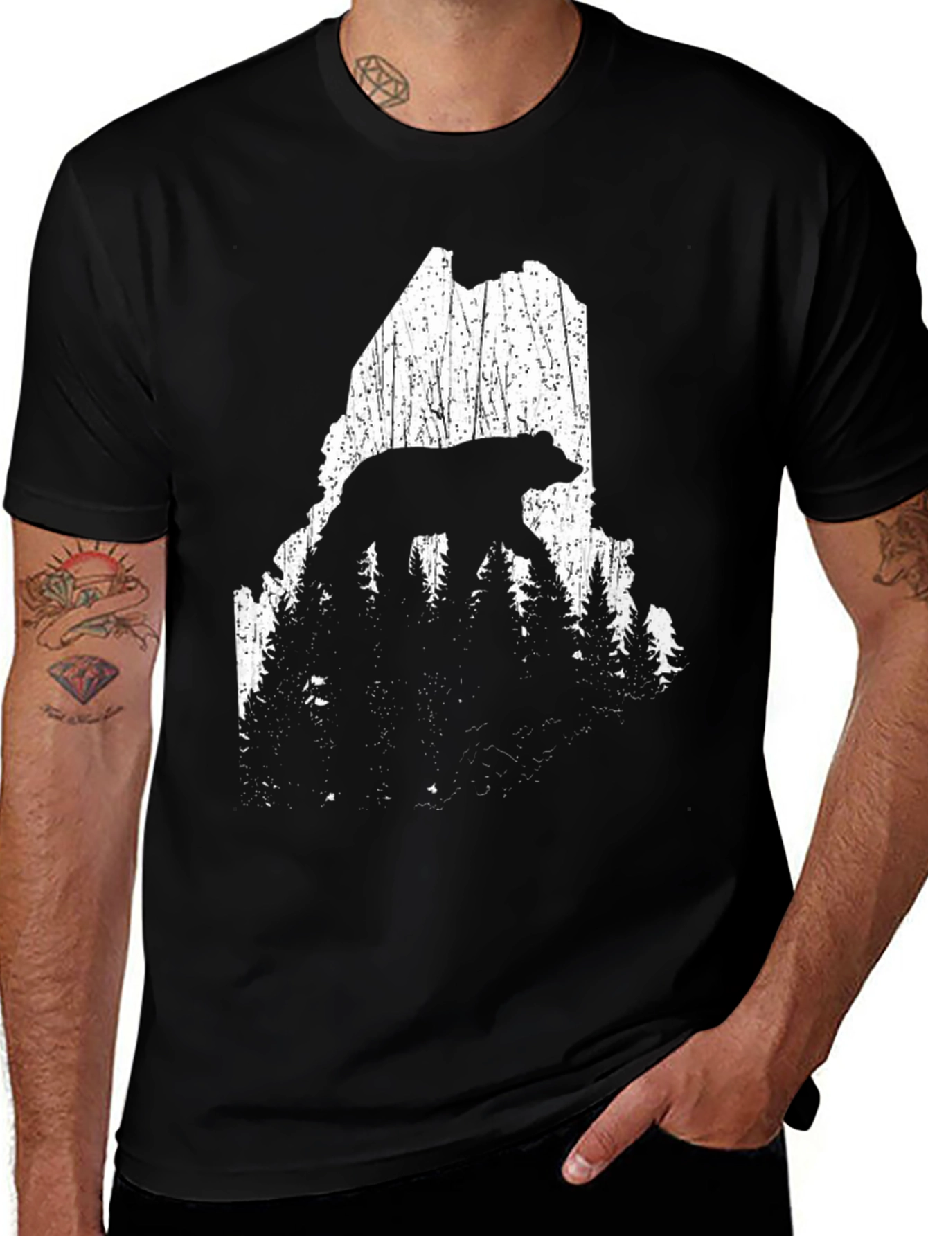 Maine Bear Forest Graphic Tee - Unisex T-Shirt