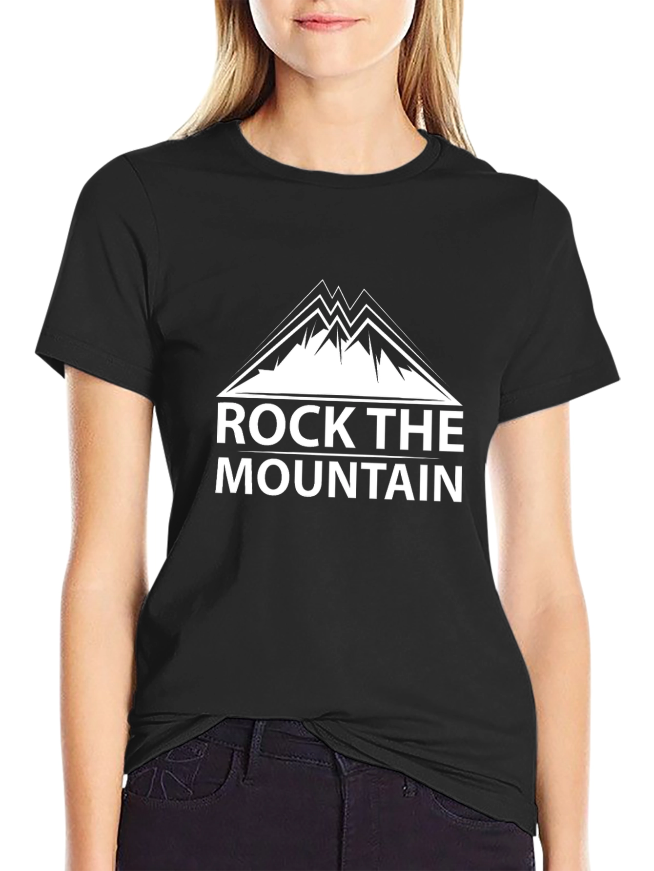 Rock the Mountain Black Graphic T-Shirt