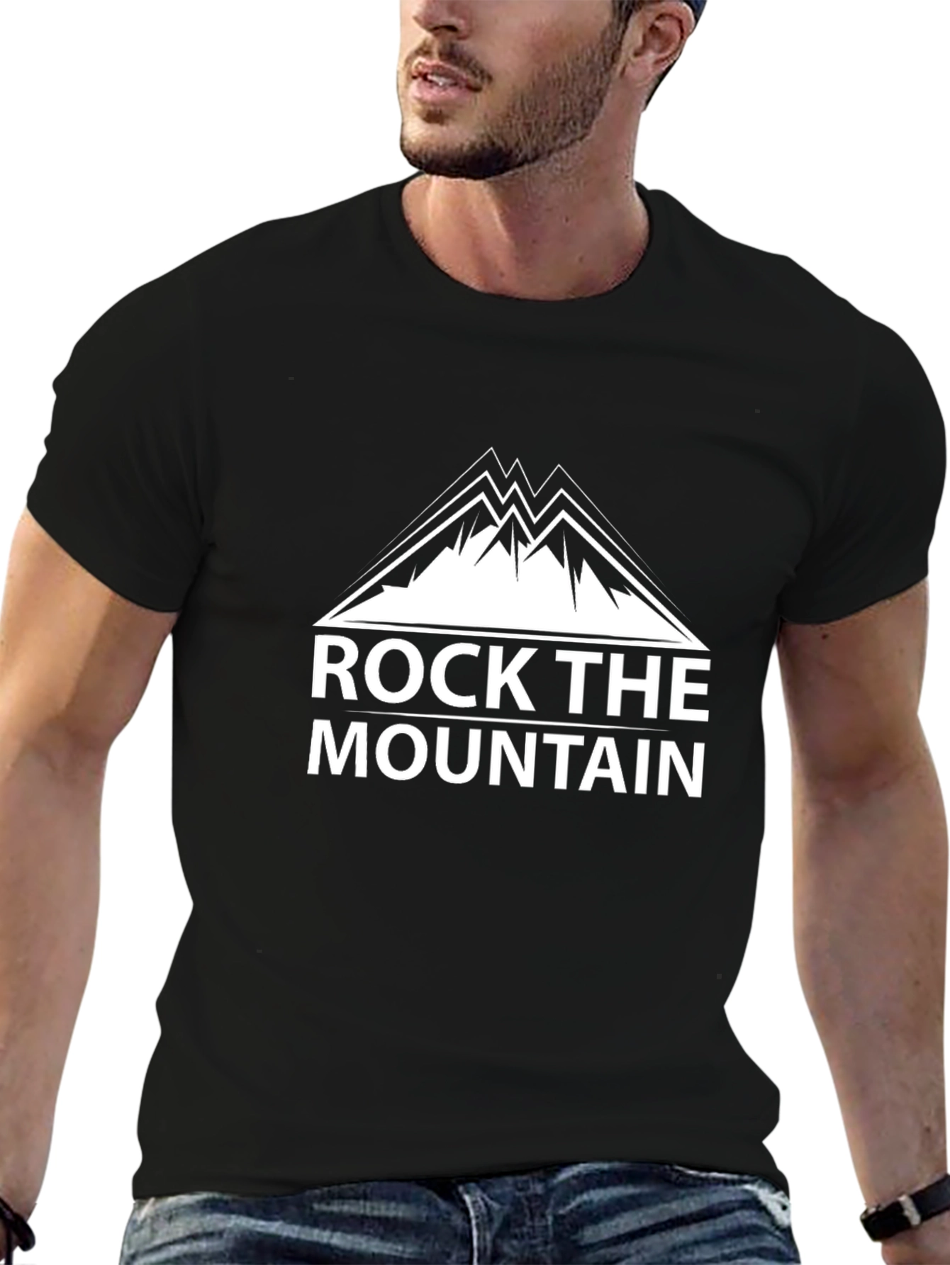 Rock the Mountain Black Graphic T-Shirt