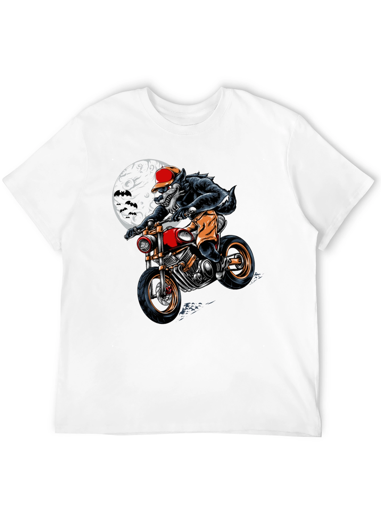 Werewolf Motorcycle Rider Graphic Tee