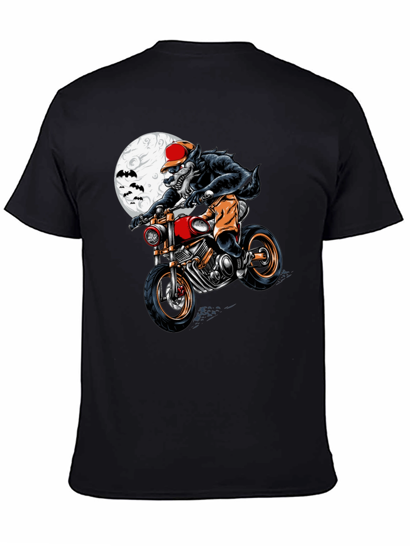 Werewolf Motorcycle Rider Graphic Tee