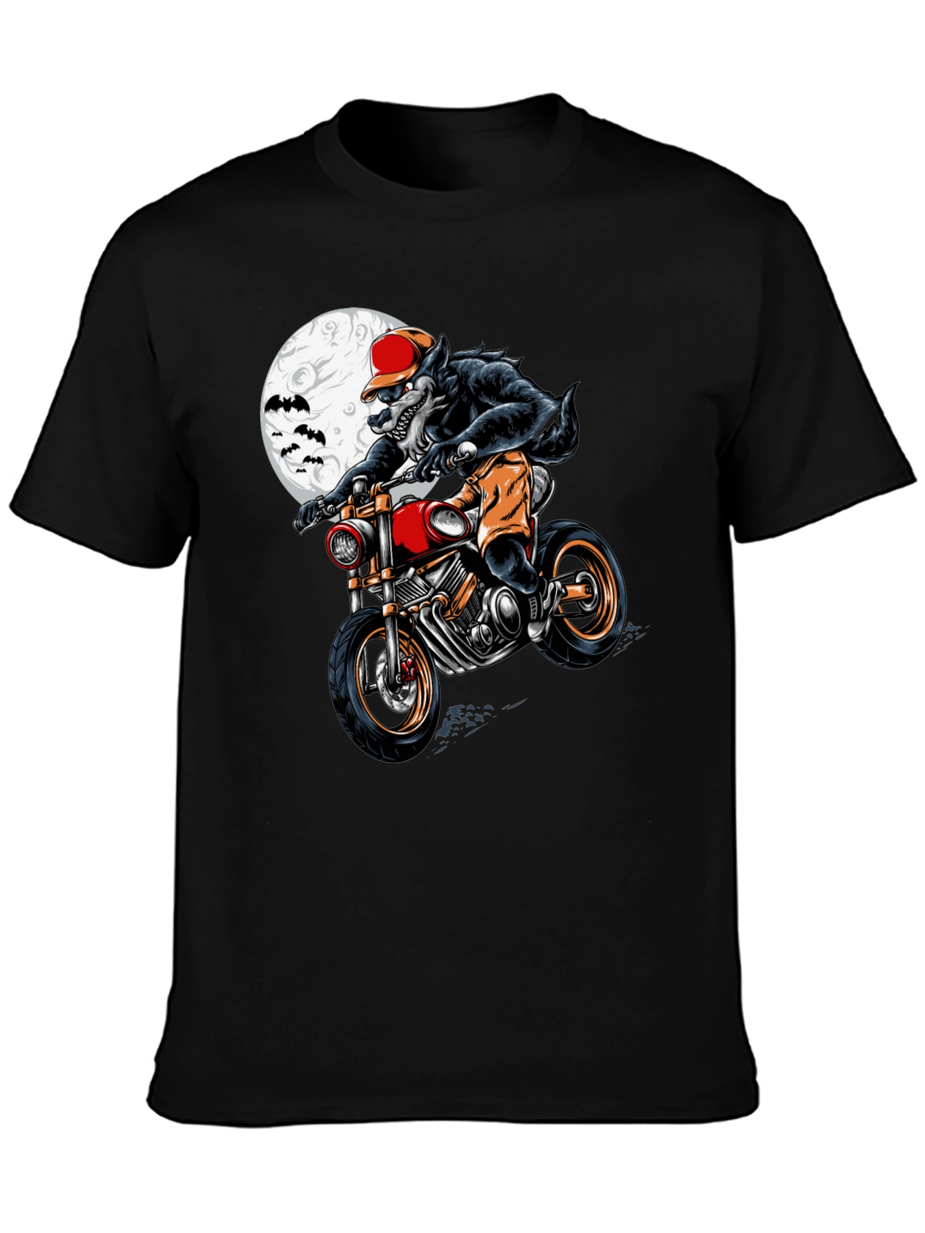 Werewolf Motorcycle Rider Graphic Tee