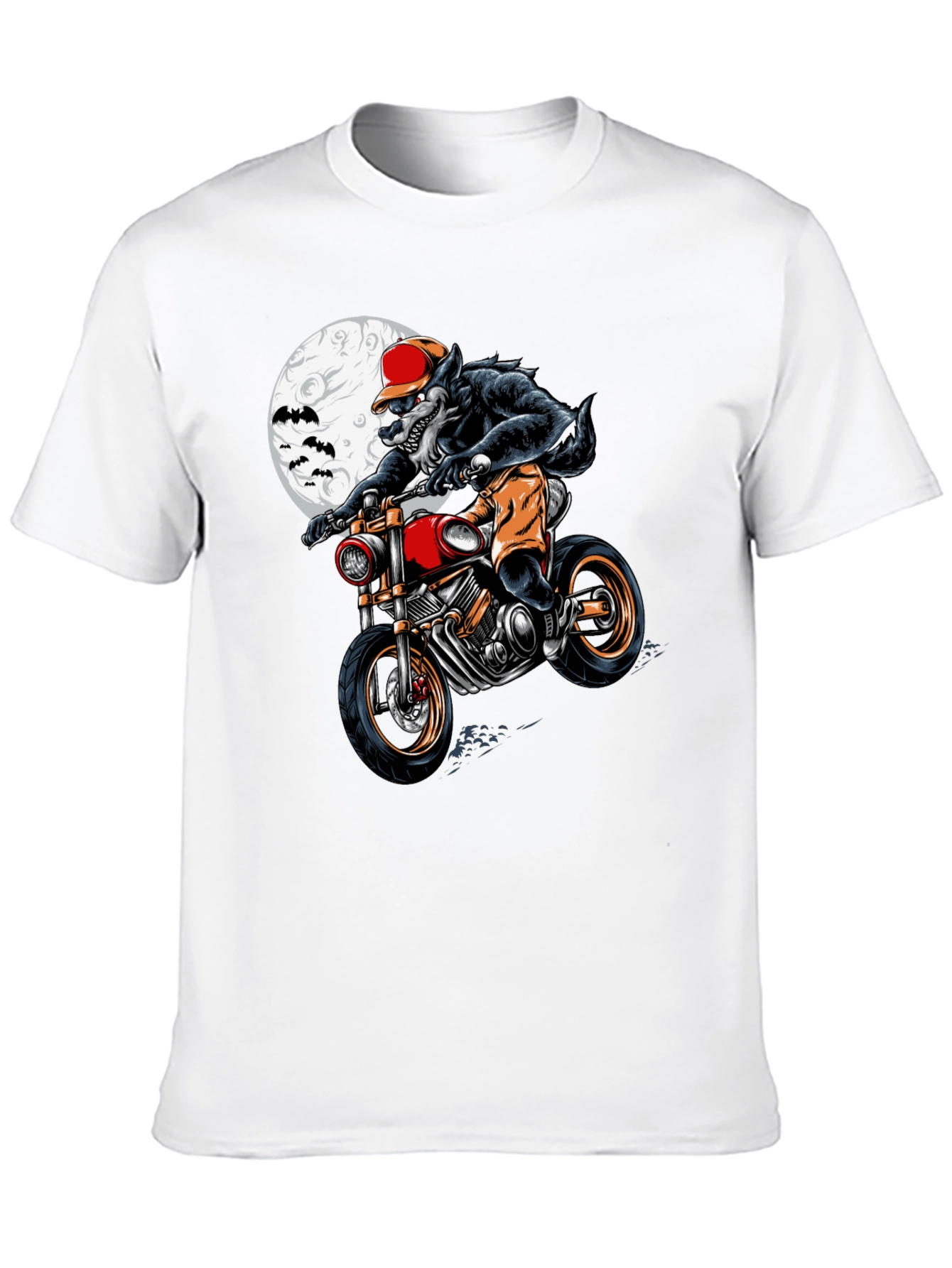 Werewolf Motorcycle Rider Graphic Tee