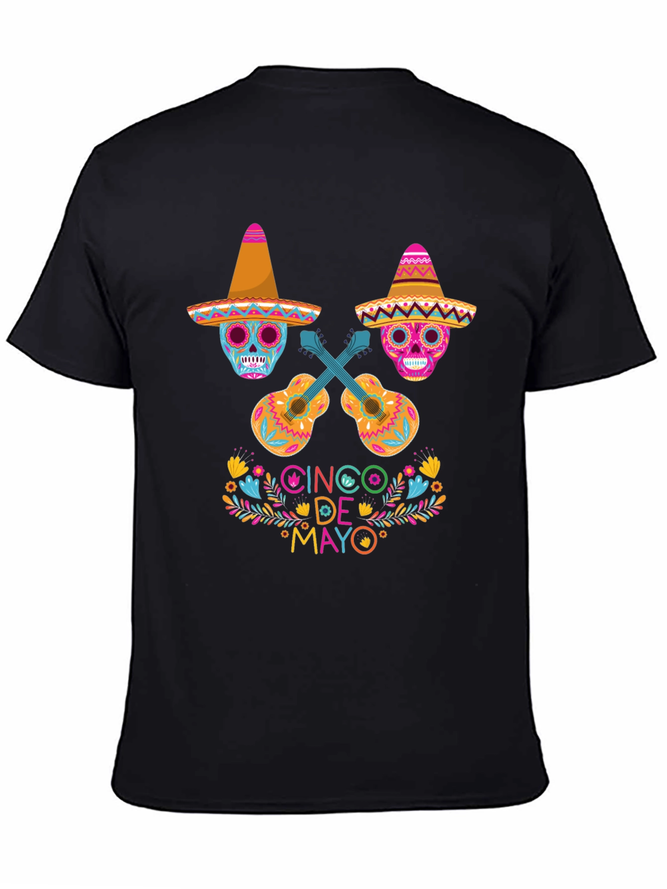 Cinco de Mayo Sugar Skull Guitar T-Shirt