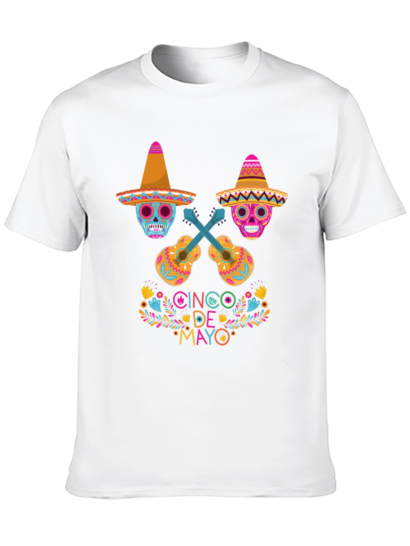 Cinco de Mayo Sugar Skull Guitar T-Shirt