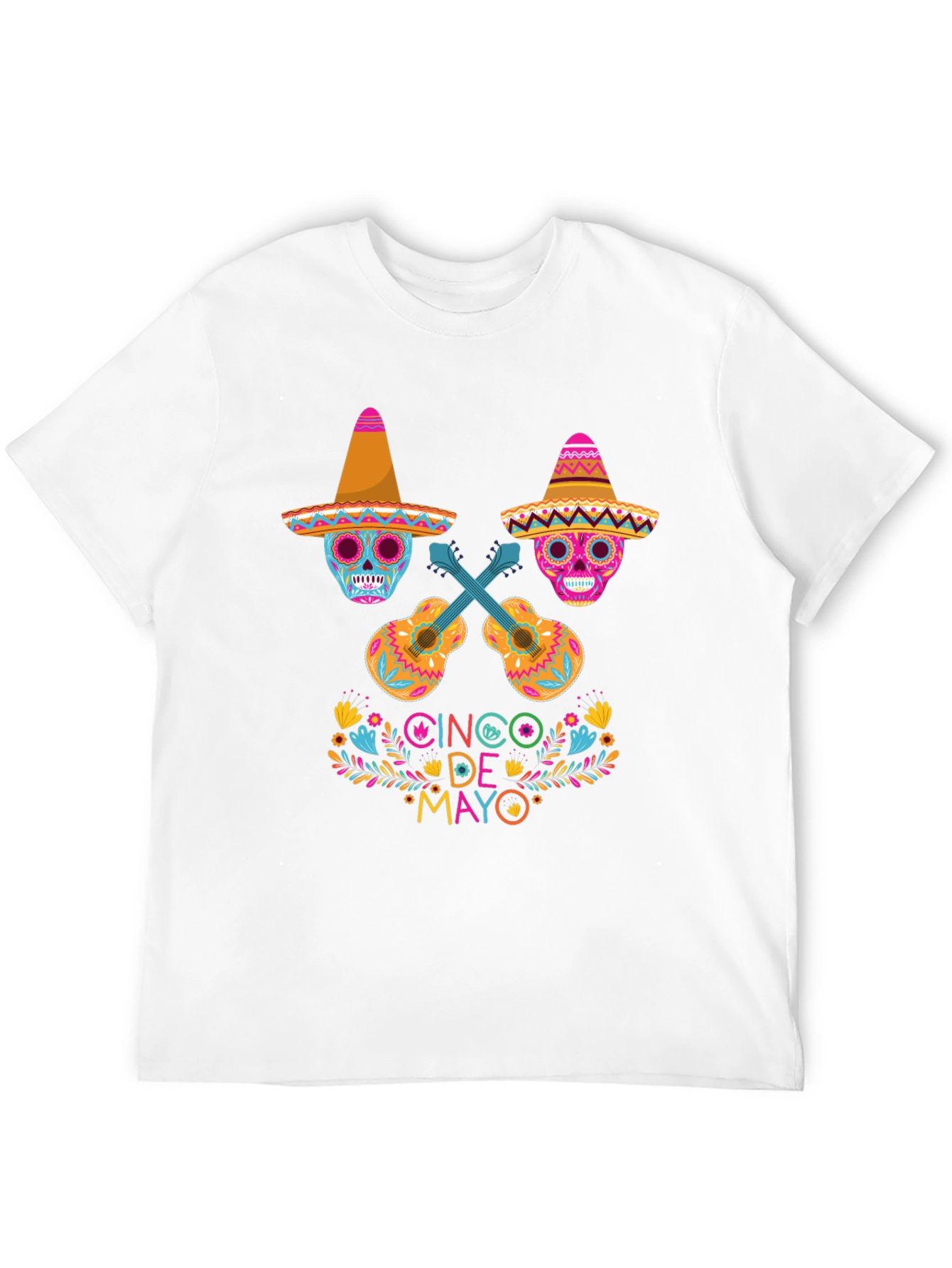 Cinco de Mayo Sugar Skull Guitar T-Shirt