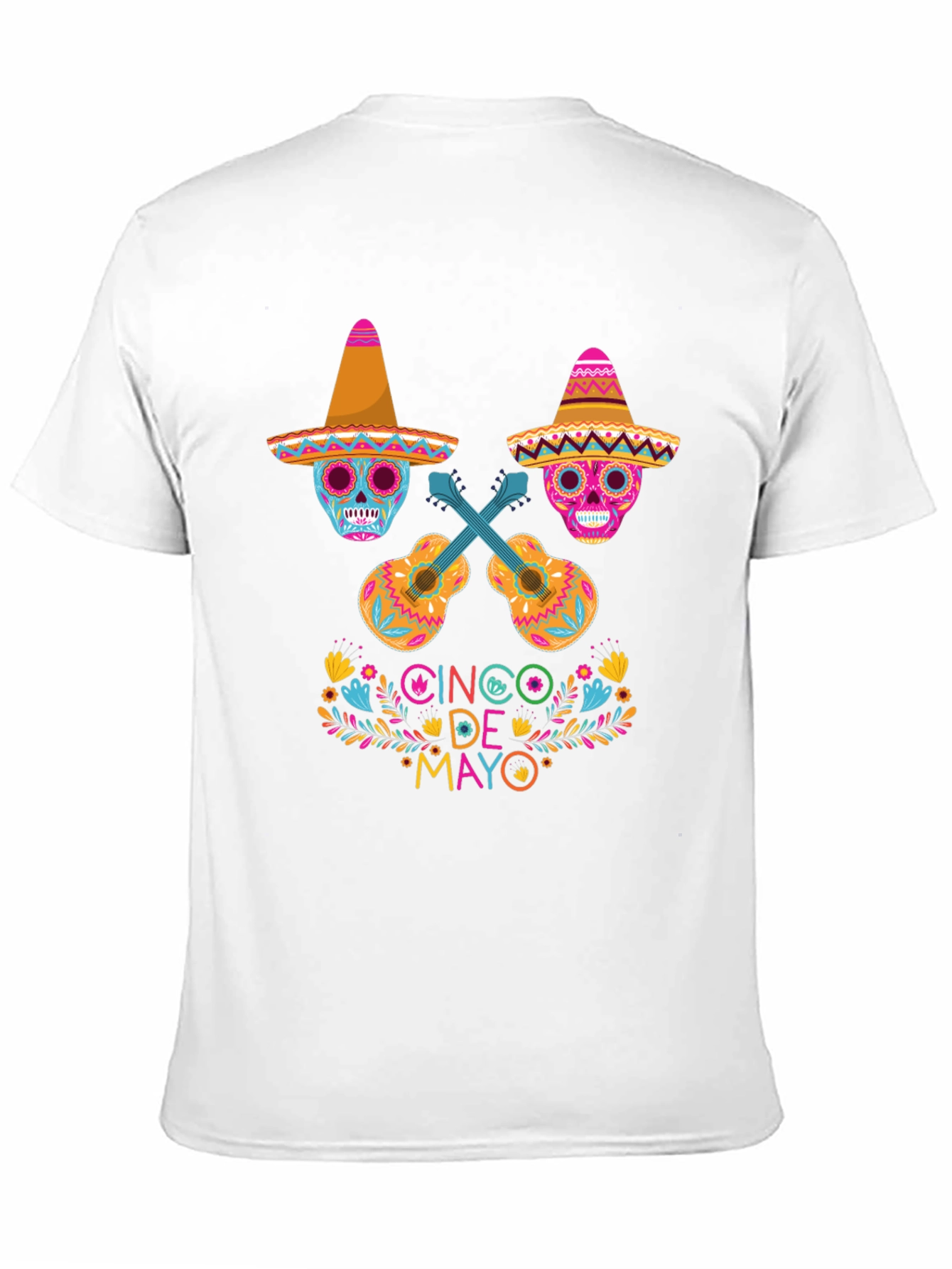 Cinco de Mayo Sugar Skull Guitar T-Shirt