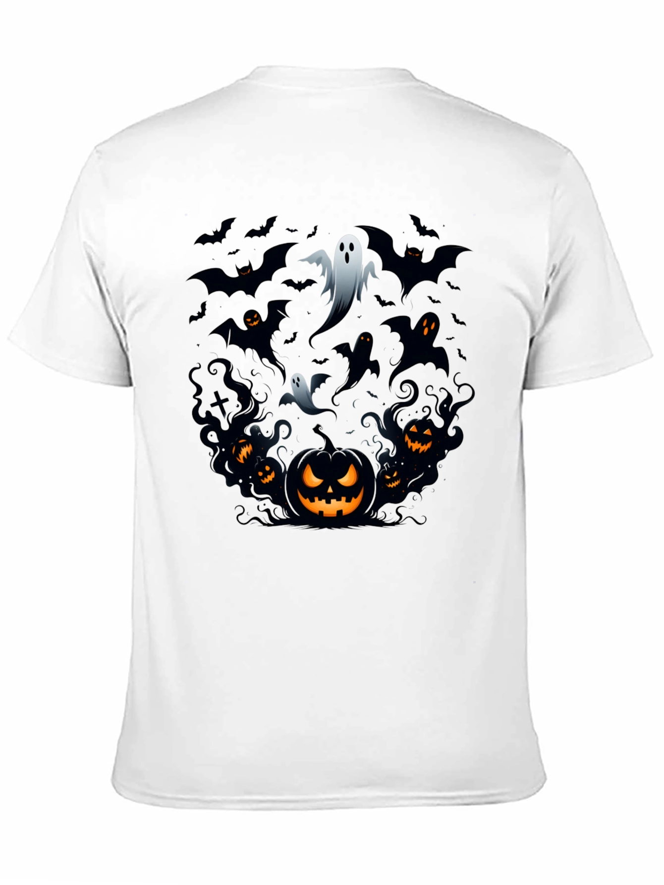 Halloween Ghosts & Pumpkins Black T-Shirt